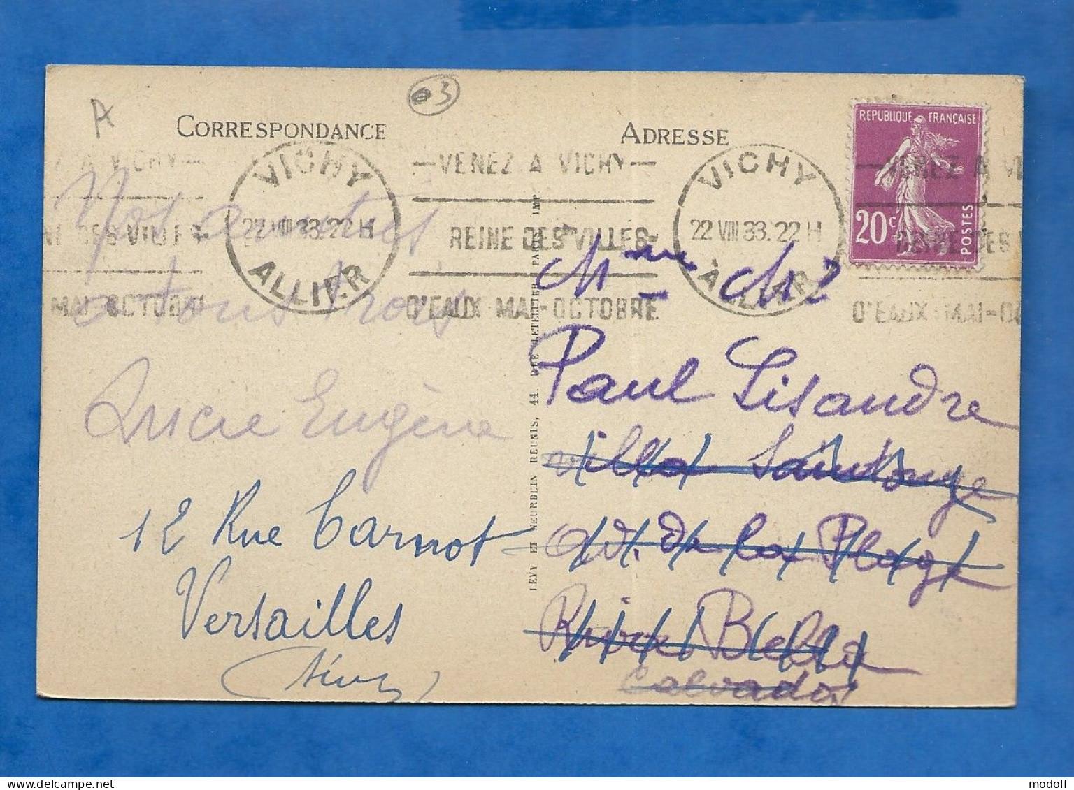 CPA - 03 - Vichy - Le Bassin - Circulée En 1933 - Andere & Zonder Classificatie