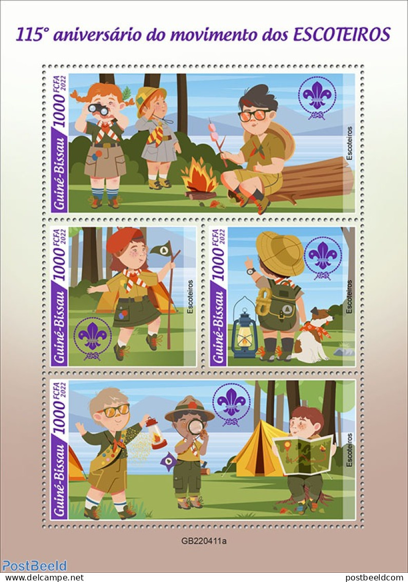 Guinea Bissau 2022 115 Anniversary Of Scouts, Mint NH, Sport - Scouting - Guinea-Bissau