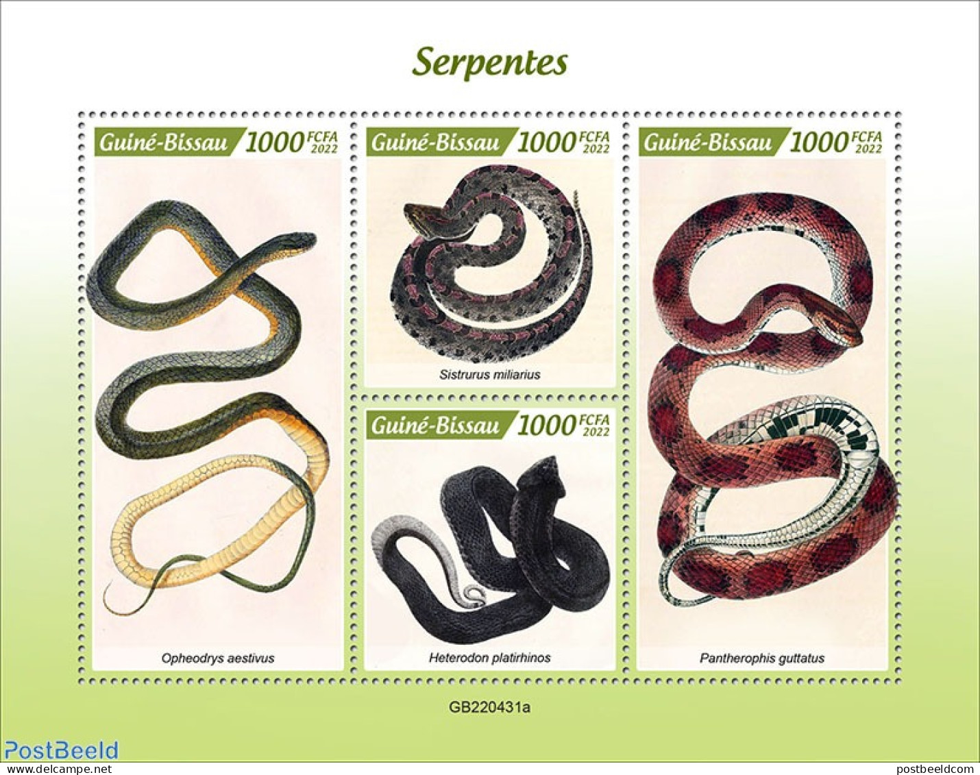 Guinea Bissau 2022 Snakes, Mint NH, Nature - Snakes - Guinea-Bissau
