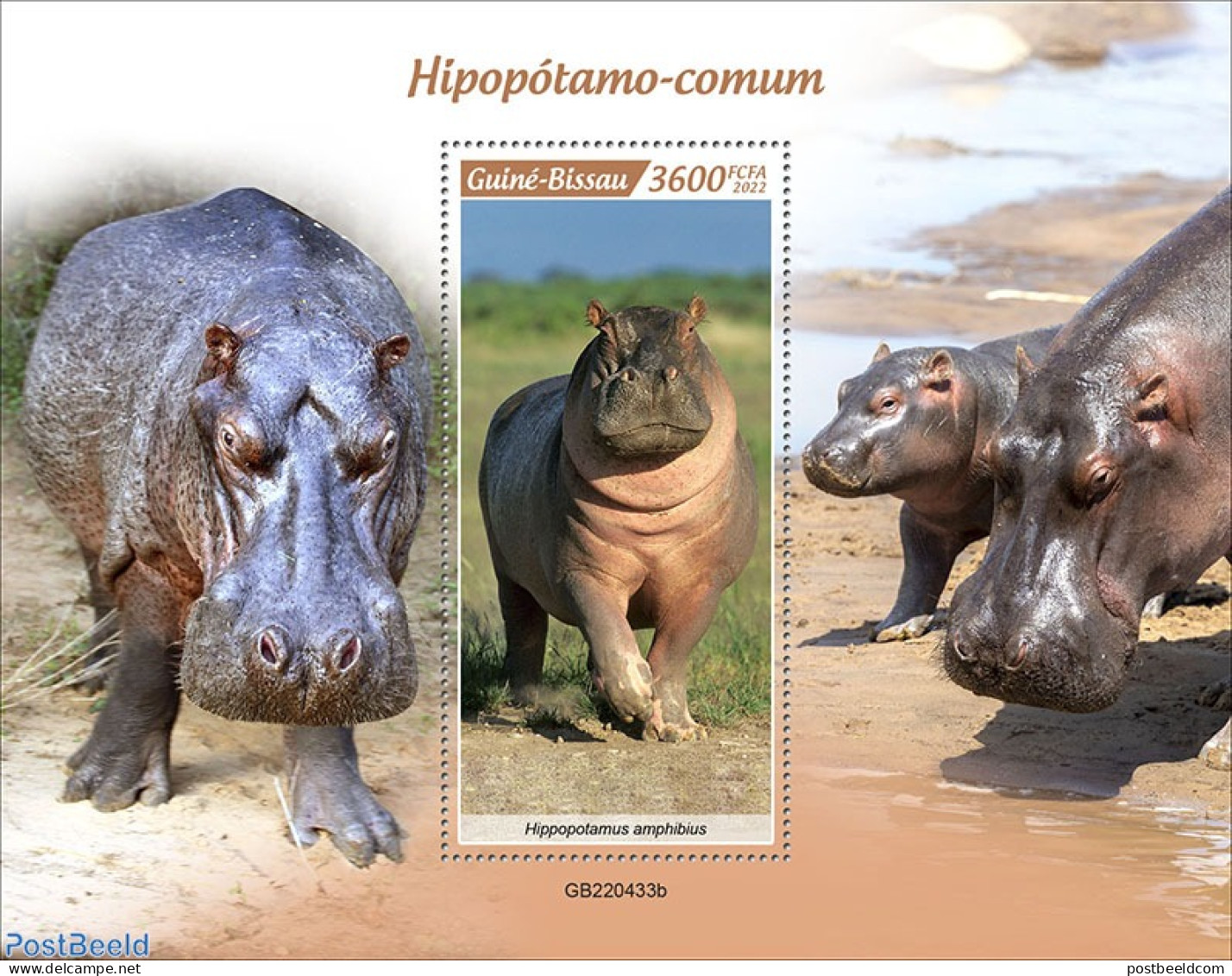 Guinea Bissau 2022 Hippos, Mint NH, Nature - Hippopotamus - Guinée-Bissau