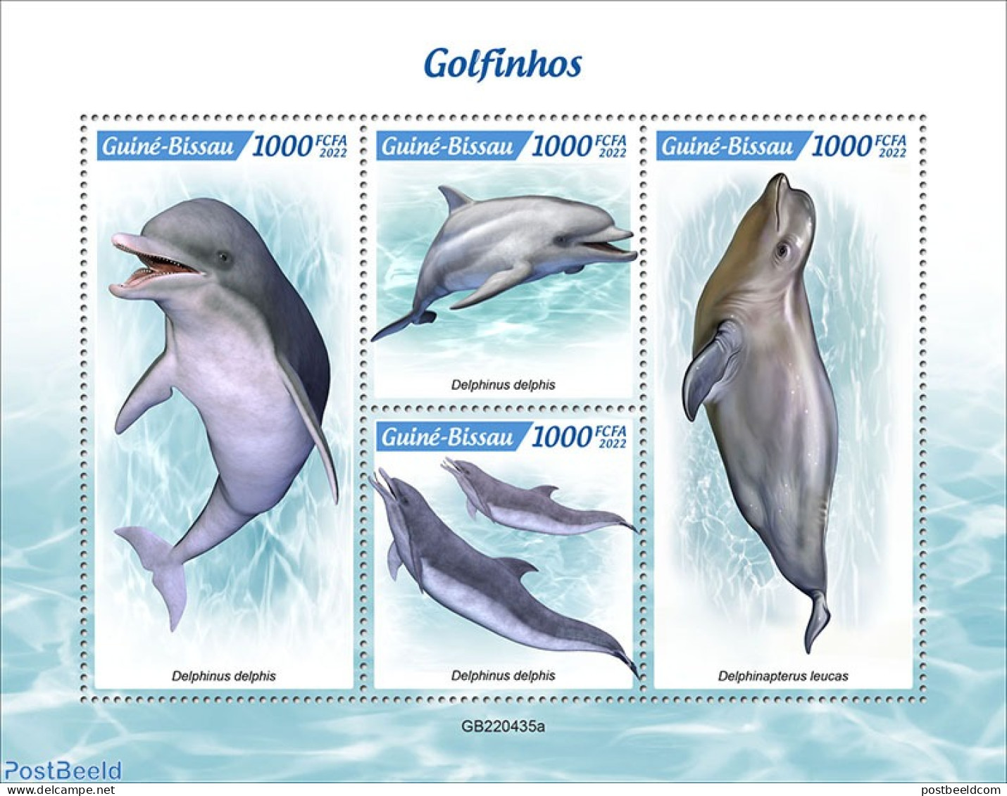 Guinea Bissau 2022 Dolphins, Mint NH, Nature - Sea Mammals - Guinea-Bissau