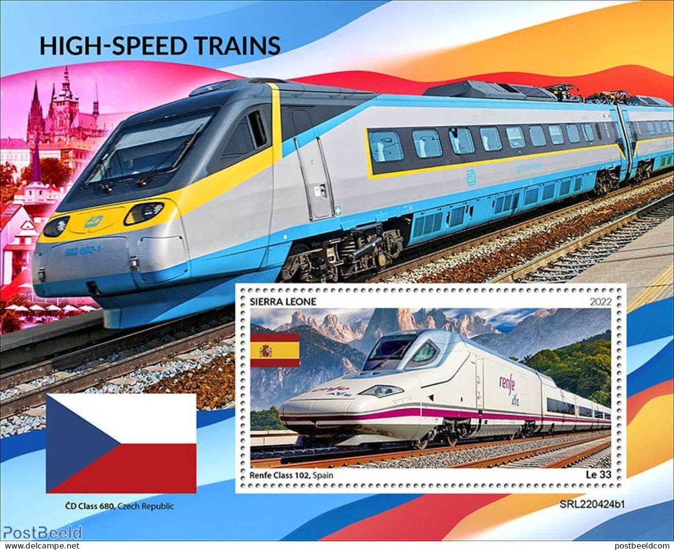 Sierra Leone 2022 High Speed Trains, Mint NH, Transport - Railways - Eisenbahnen