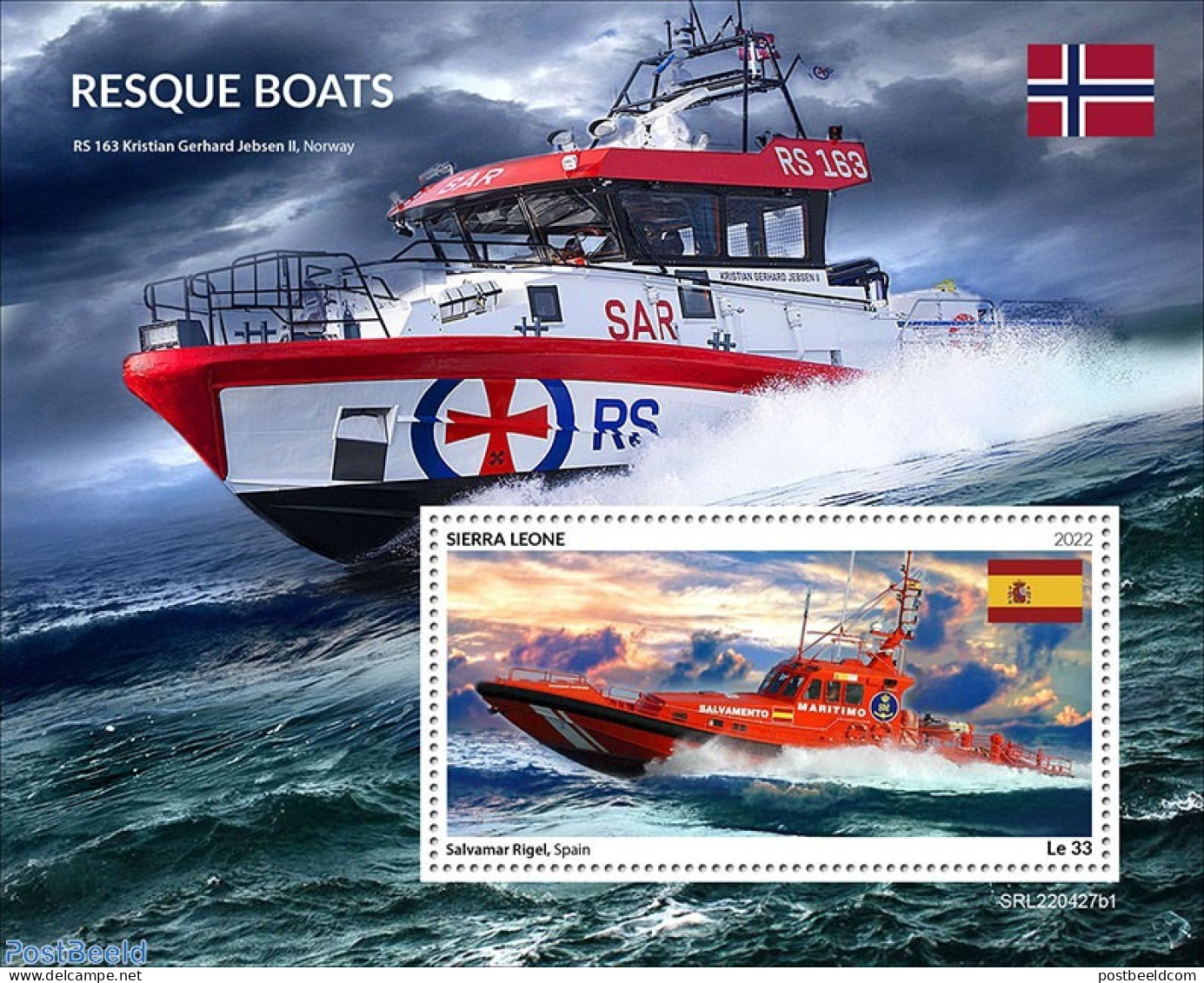 Sierra Leone 2022 Rescue Boats, Mint NH, Transport - Ships And Boats - Bateaux