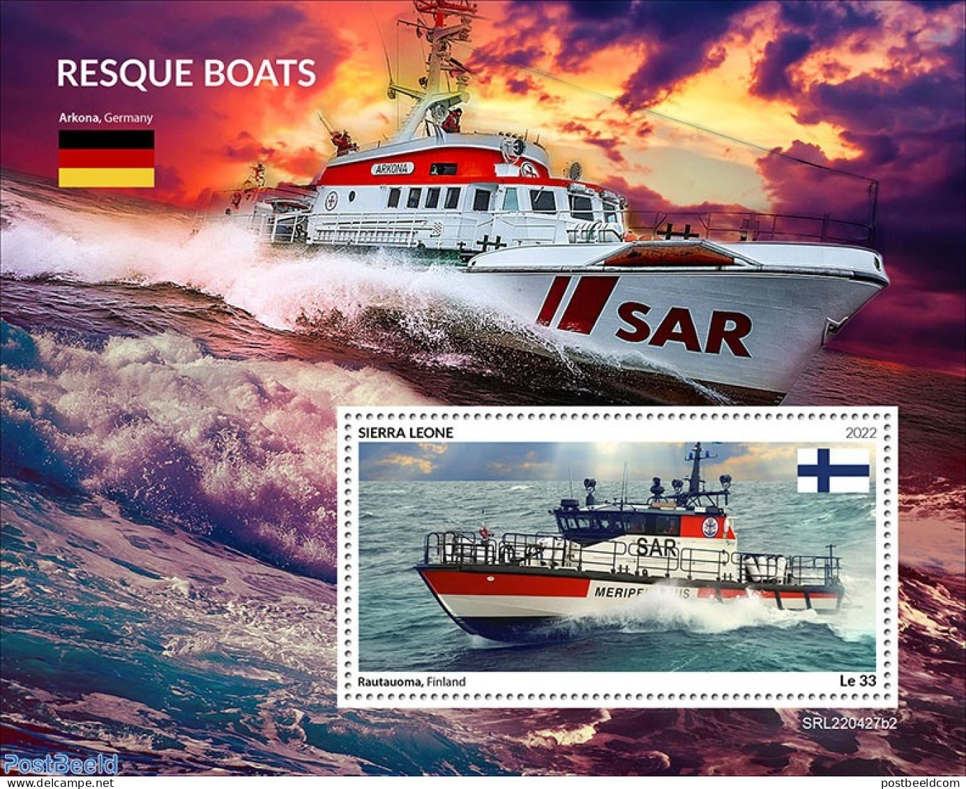 Sierra Leone 2022 Rescue Boats, Mint NH, Transport - Ships And Boats - Ships