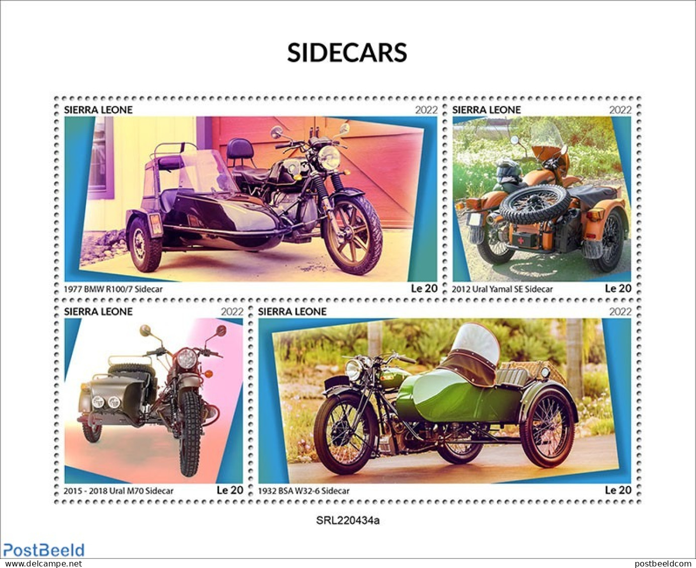 Sierra Leone 2022 Sidecars, Mint NH, Transport - Motorcycles - Motorräder