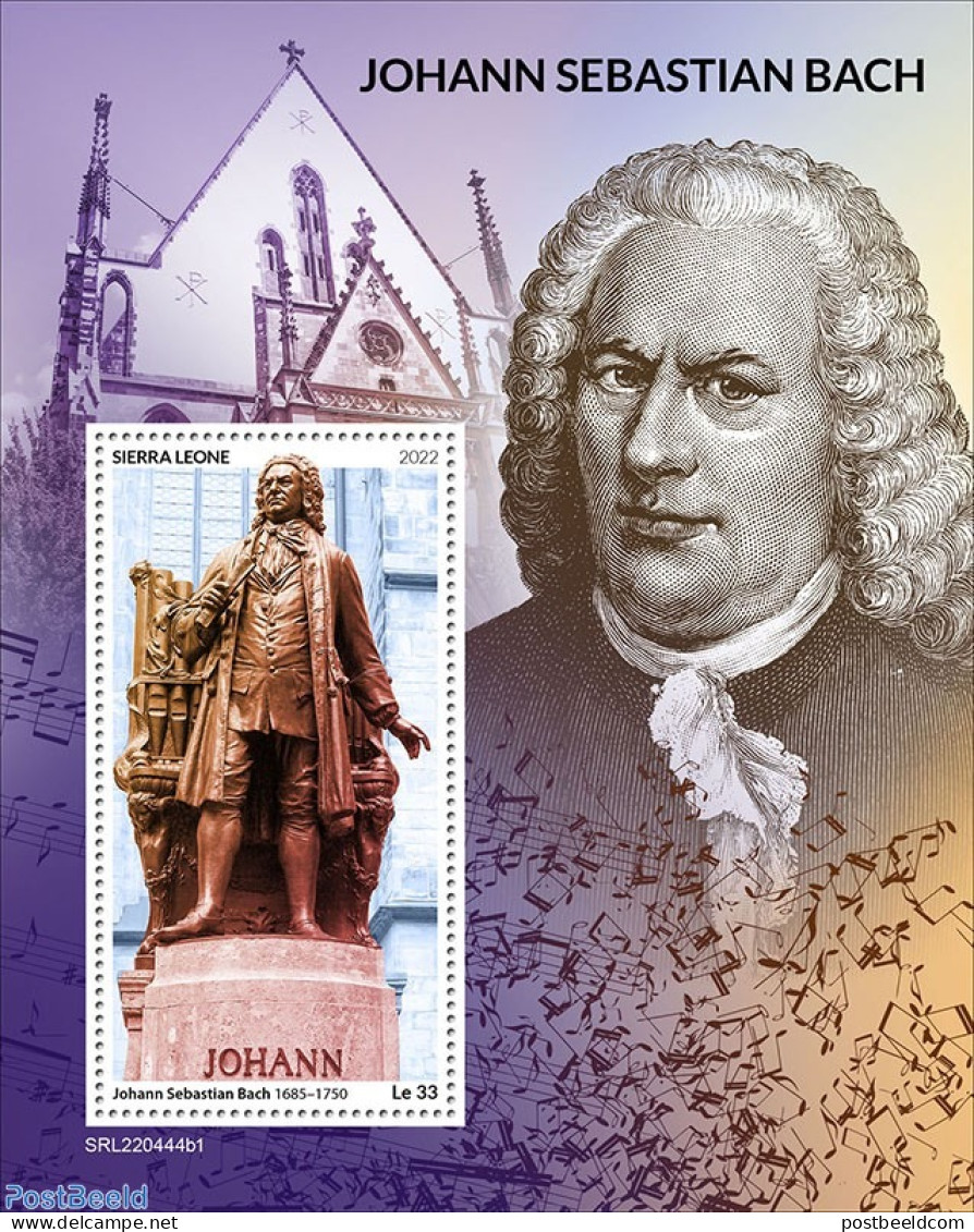 Sierra Leone 2022 Johann Sebastian Bach, Mint NH, Performance Art - Music - Art - Composers - Music