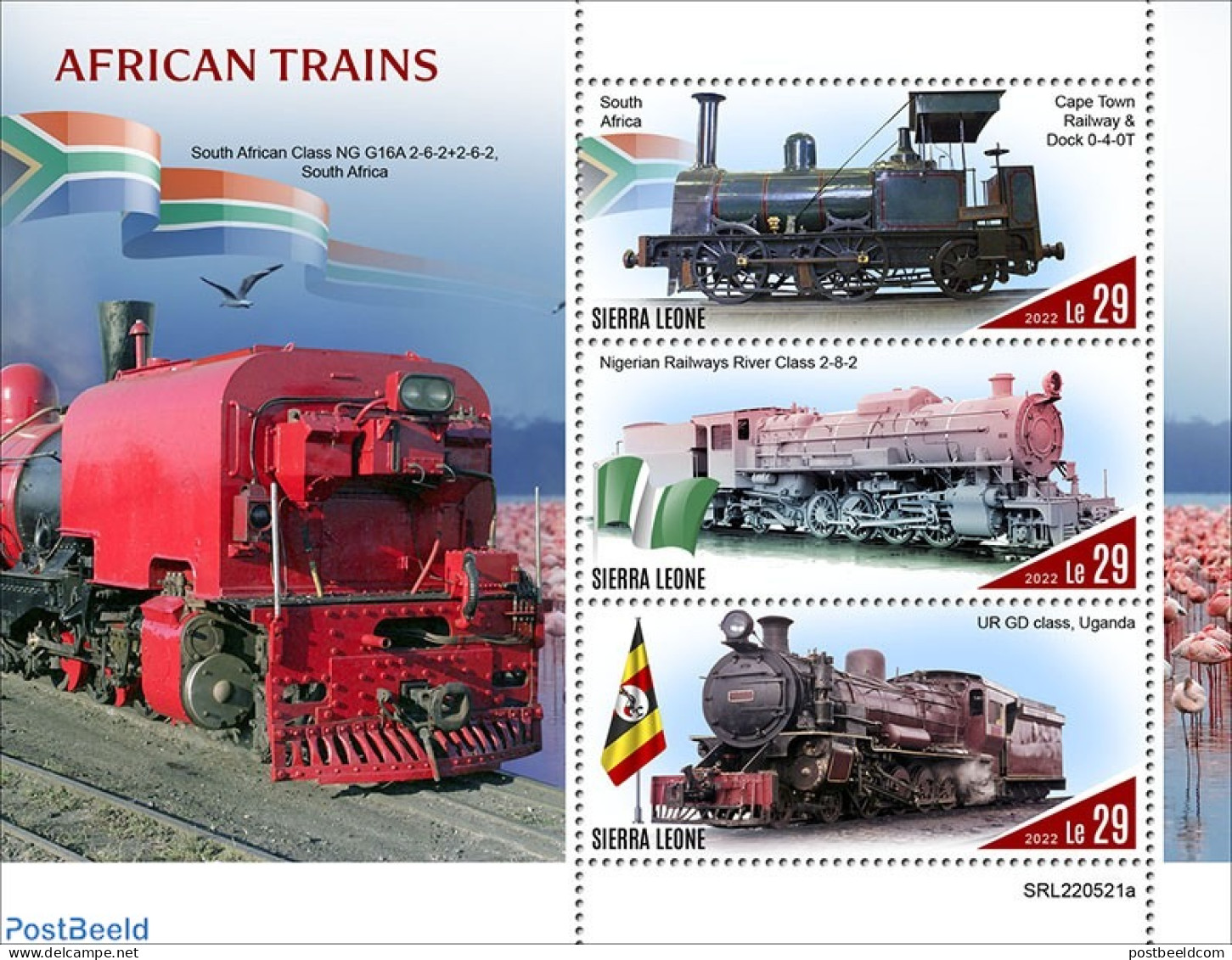 Sierra Leone 2022 African Trains, Mint NH, Transport - Railways - Trenes