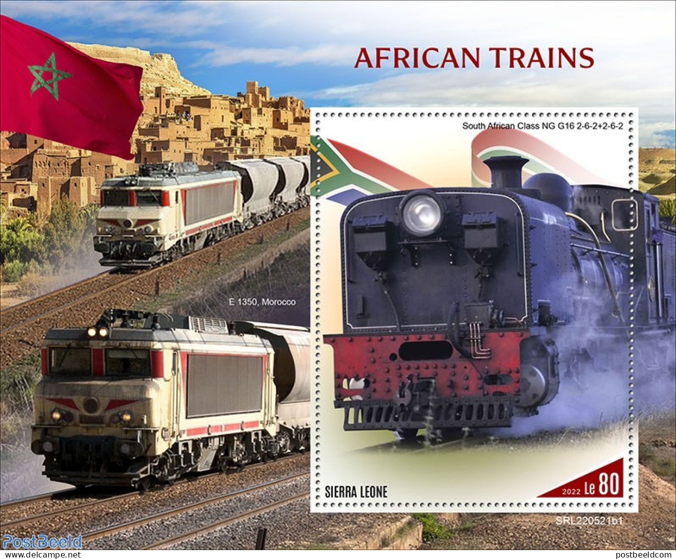 Sierra Leone 2022 African Trains, Mint NH, Transport - Railways - Eisenbahnen
