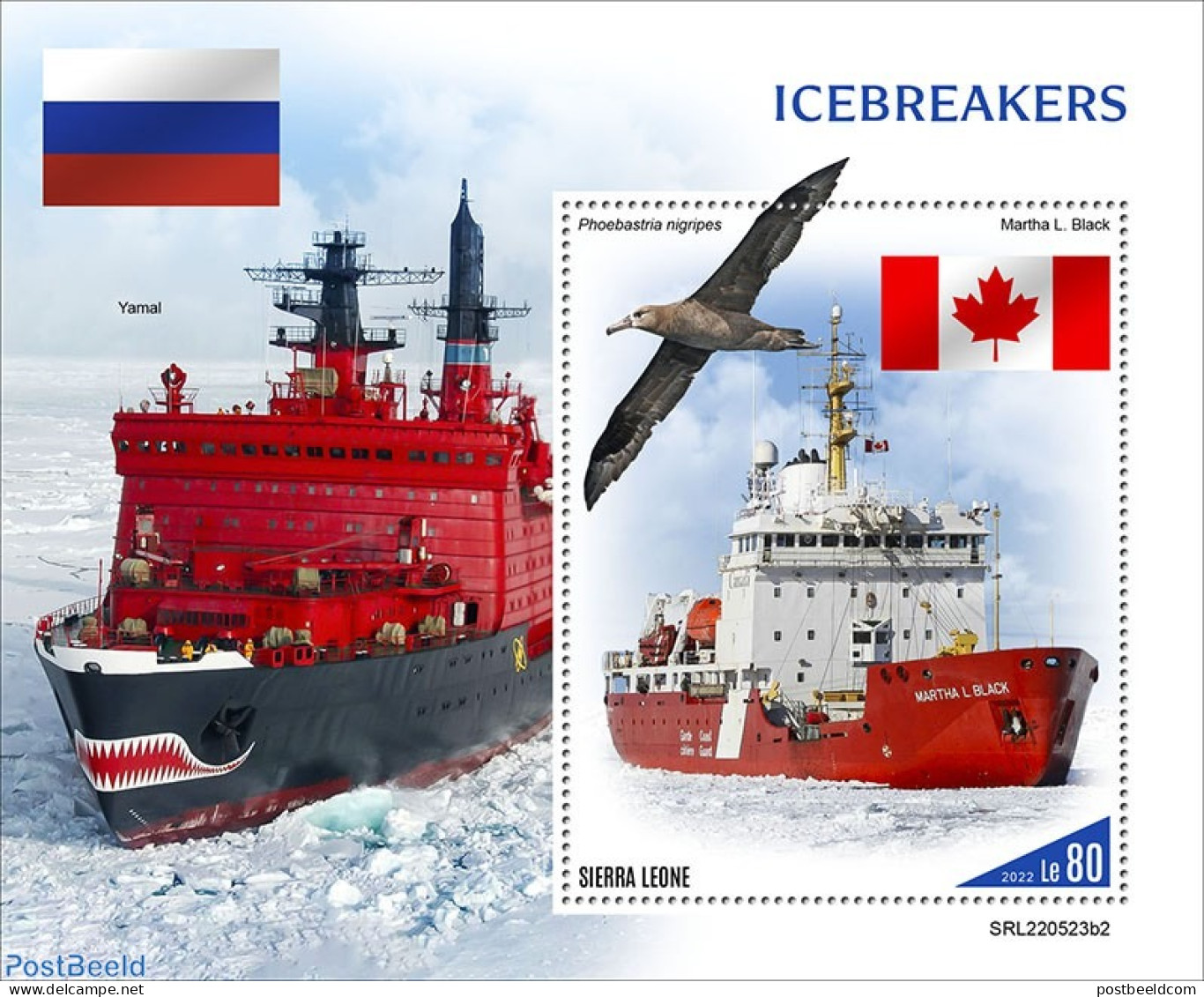 Sierra Leone 2022 Icebreakers , Mint NH, History - Nature - Transport - Flags - Birds - Ships And Boats - Ships