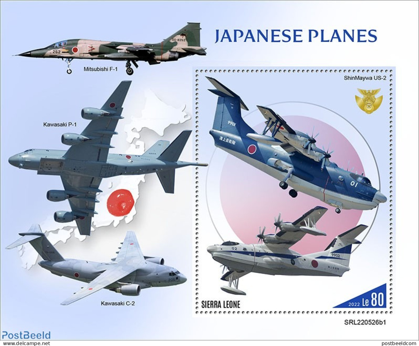 Sierra Leone 2022 Japanese Planes, Mint NH, Transport - Aircraft & Aviation - Aerei