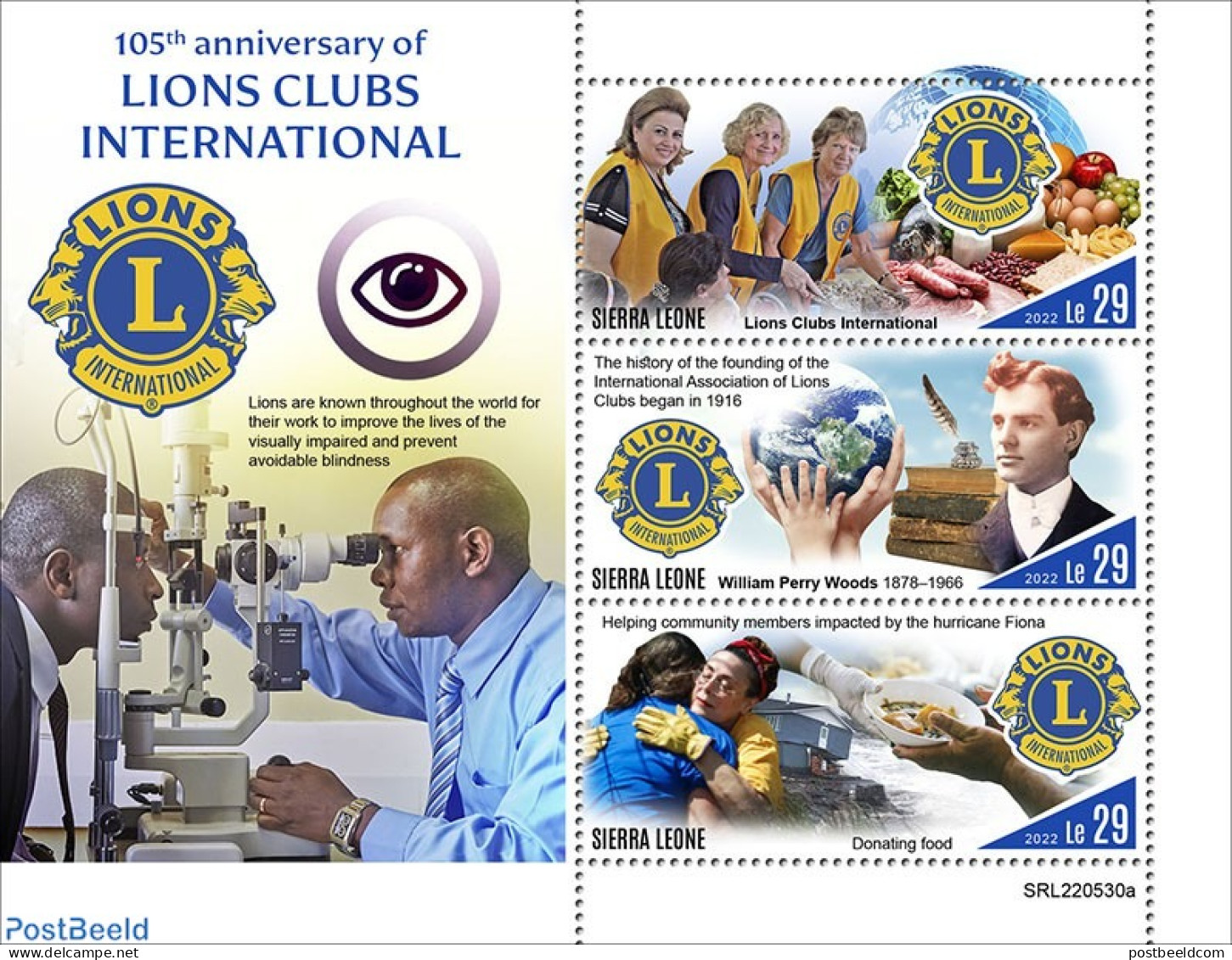 Sierra Leone 2022 105th Anniversary Of Lions Clubs International, Mint NH, Health - Various - Food & Drink - Lions Club - Ernährung