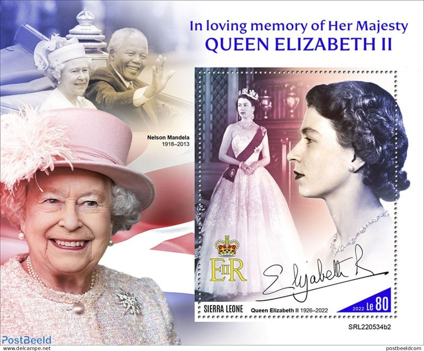 Sierra Leone 2022 In Memory To Her Majesty Elizabeth II, Mint NH, History - Kings & Queens (Royalty) - Nelson Mandela - Royalties, Royals