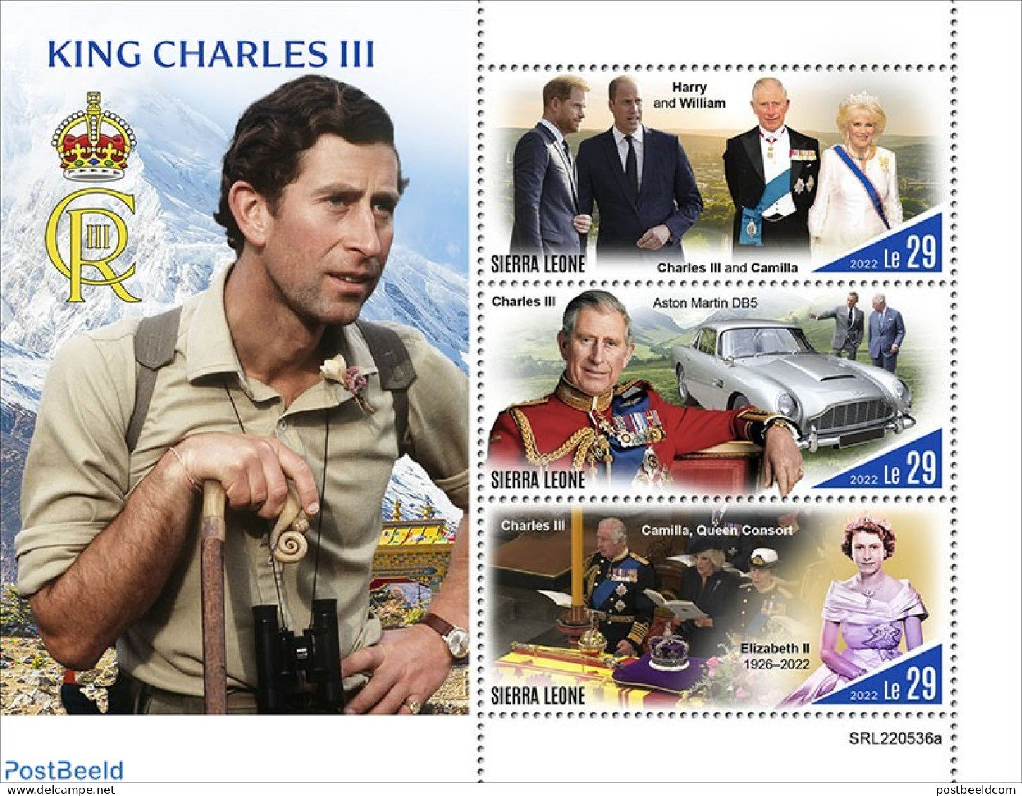 Sierra Leone 2022 King Charles III, Mint NH, History - Transport - Charles & Diana - Kings & Queens (Royalty) - Automo.. - Koniklijke Families