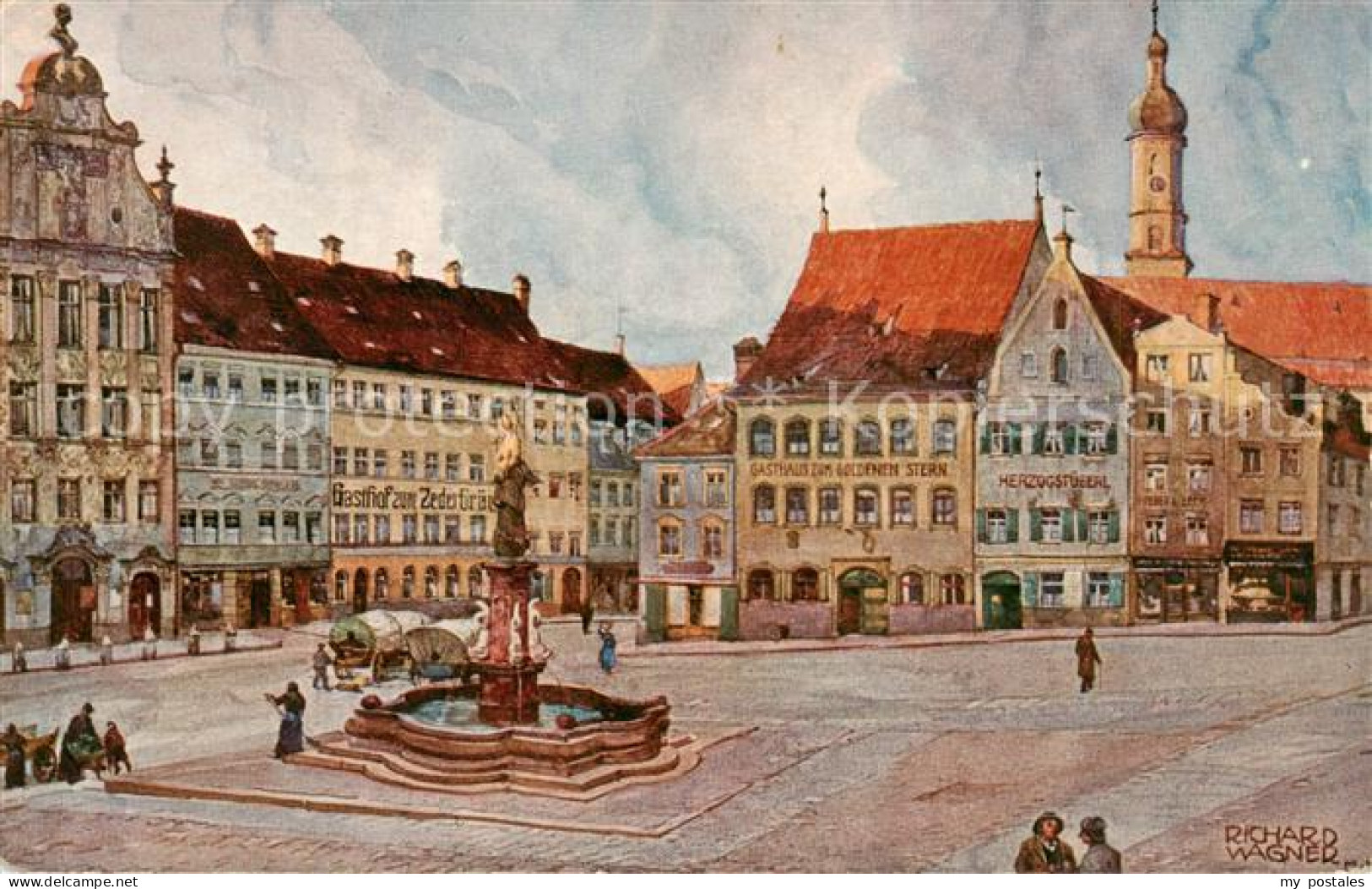 73792950 Landsberg Lech Hauptplatz Kuenstlerkarte Richard Wagner Landsberg Lech - Landsberg