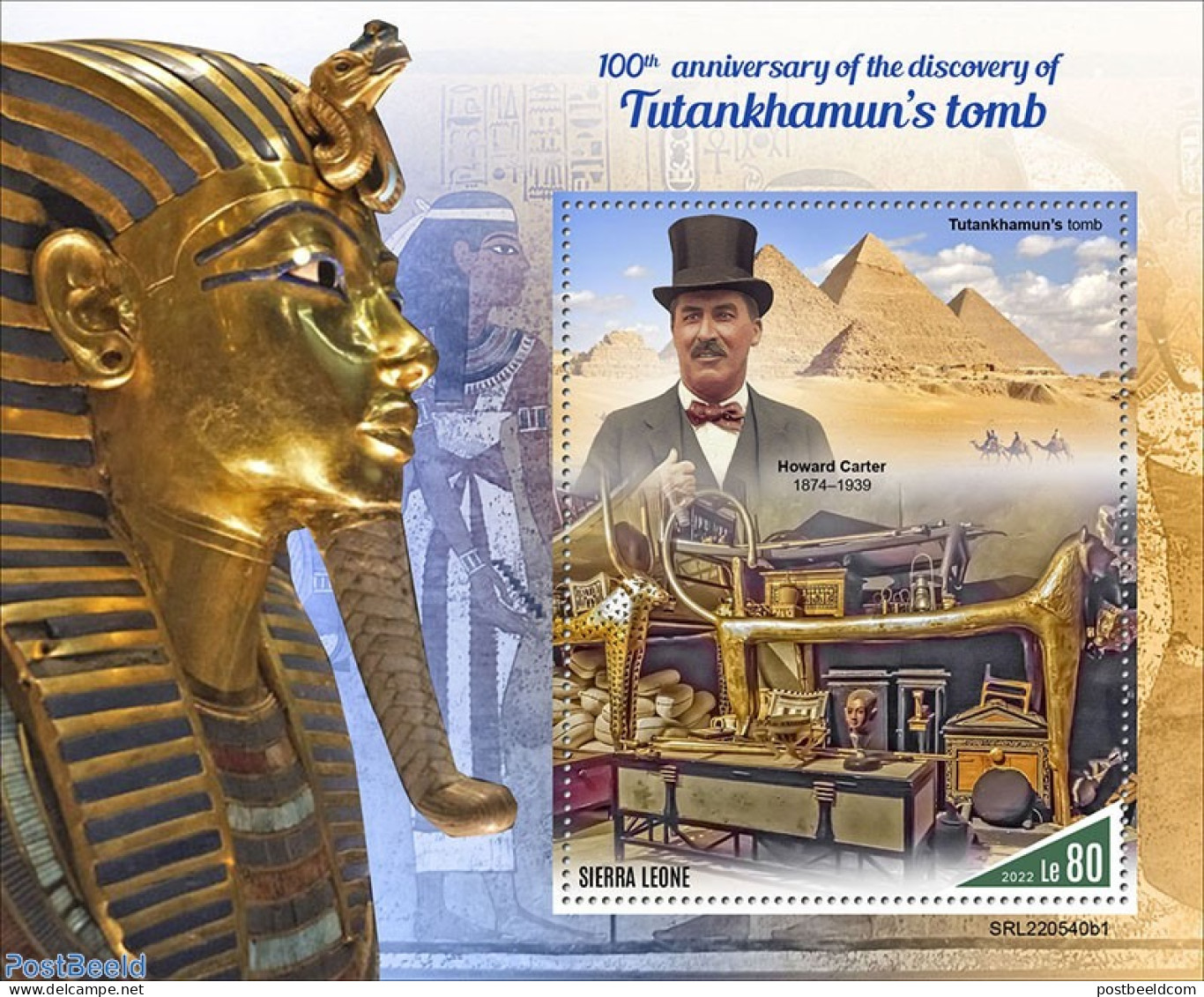 Sierra Leone 2022 100th Anniversary Of The Discovery Of Tutankhamun's Tomb, Mint NH, History - Explorers - Kings & Que.. - Onderzoekers