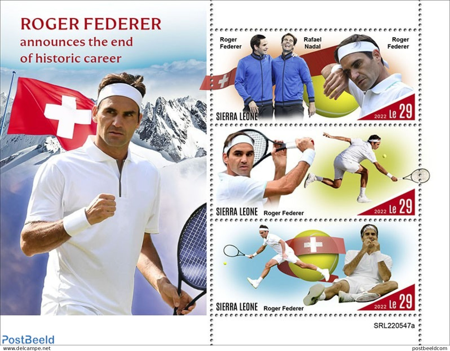 Sierra Leone 2022 Roger Federer, Mint NH, Sport - Tennis - Tennis