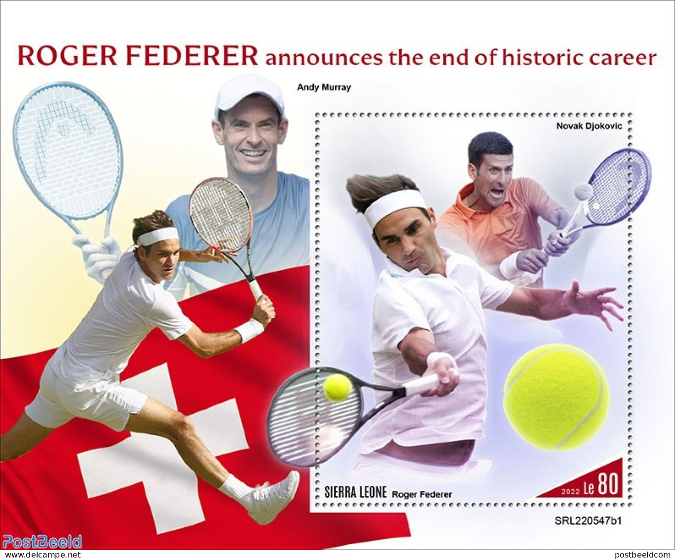 Sierra Leone 2022 Roger Federer, Mint NH, Sport - Tennis - Tenis