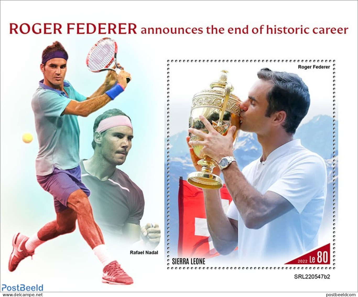 Sierra Leone 2022 Roger Federer, Mint NH, Sport - Tennis - Tennis