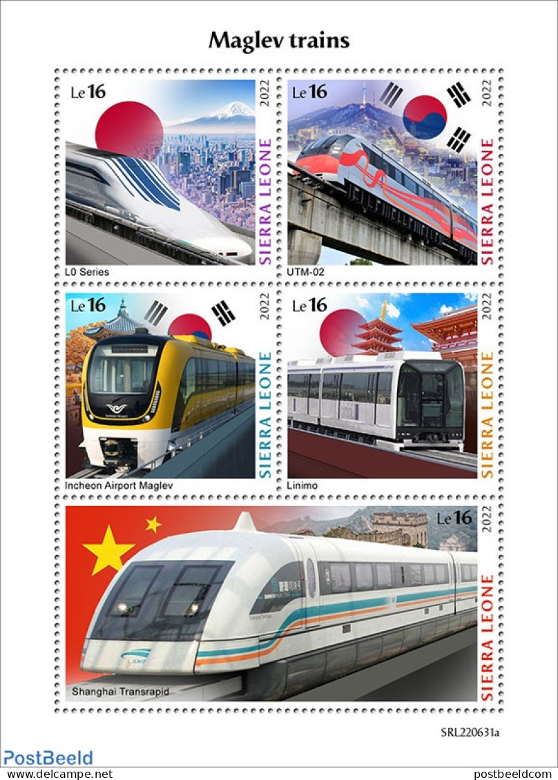 Sierra Leone 2022 Maglev Trains, Mint NH, Transport - Railways - Treinen