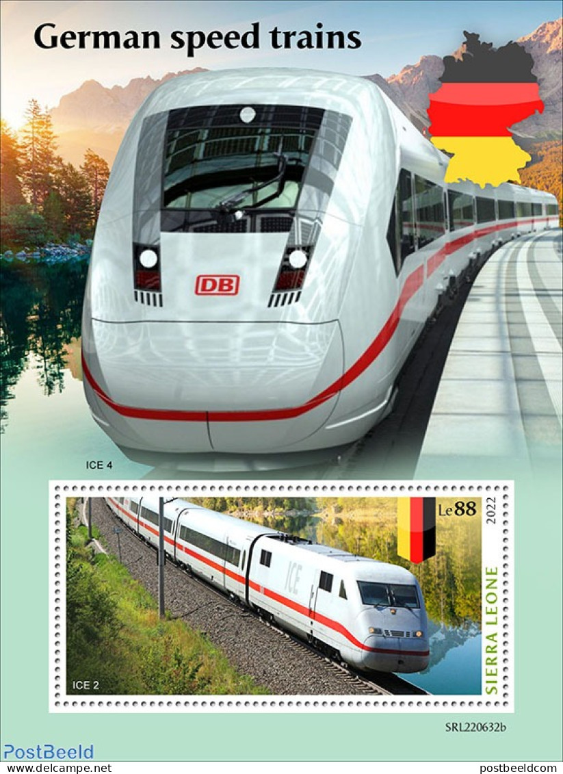 Sierra Leone 2022 German High Speed Trains, Mint NH, Transport - Railways - Trains