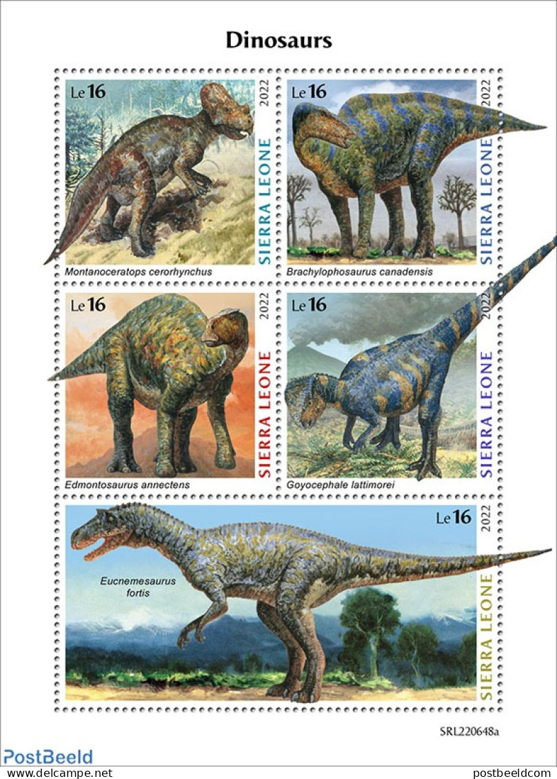 Sierra Leone 2022 Dinosaurs, Mint NH, Nature - Prehistoric Animals - Prehistory - Préhistoriques
