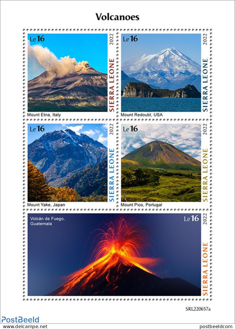 Sierra Leone 2022 Volcanoes, Mint NH, Sport - Mountains & Mountain Climbing - Arrampicata