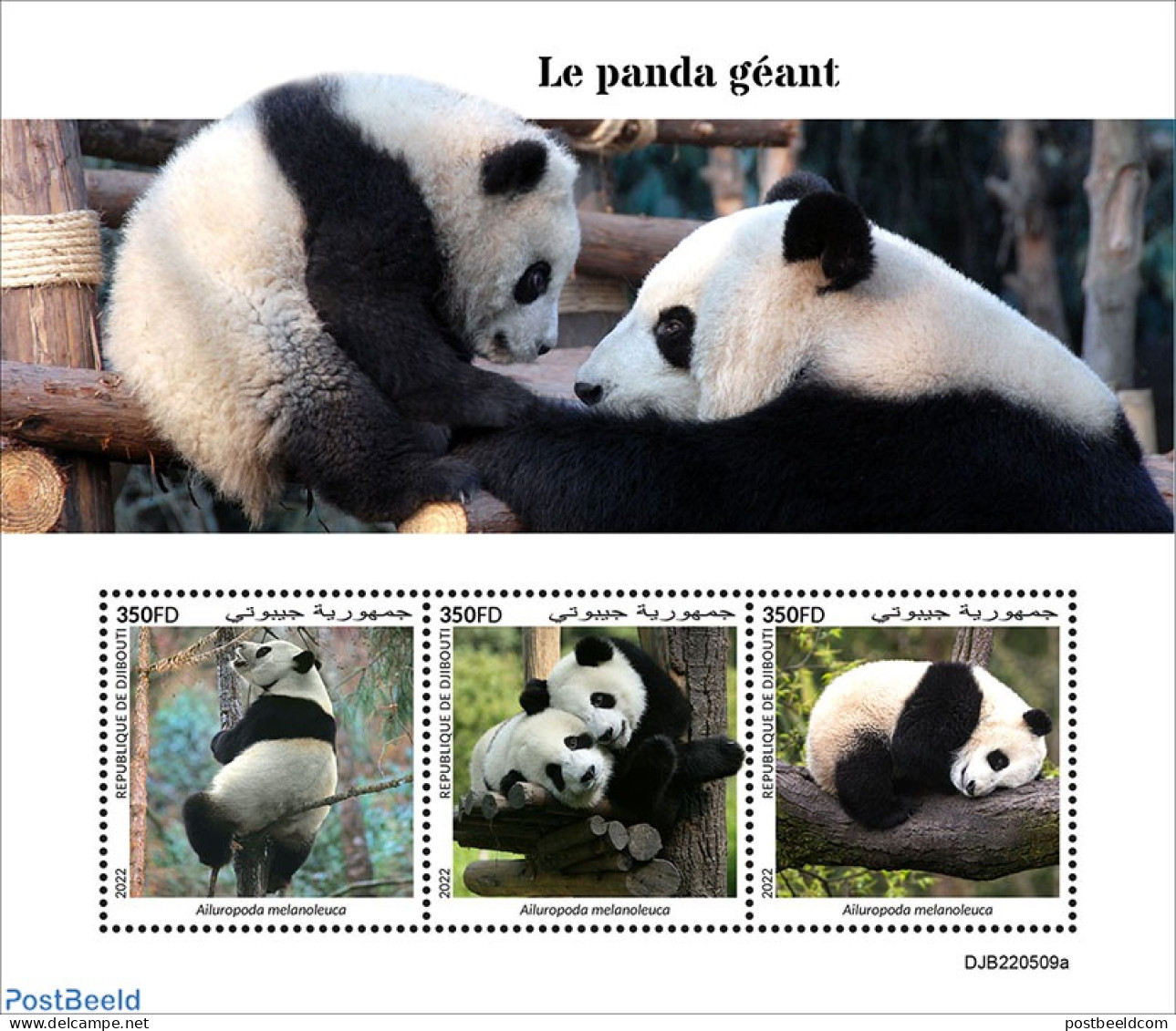 Djibouti 2022 Giant Panda, Mint NH, Nature - Pandas - Dschibuti (1977-...)