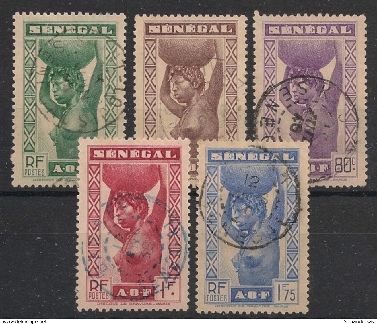 SENEGAL - 1938 - N°YT. 144 à 148 - Série Complète - Oblitéré / Used - Usati