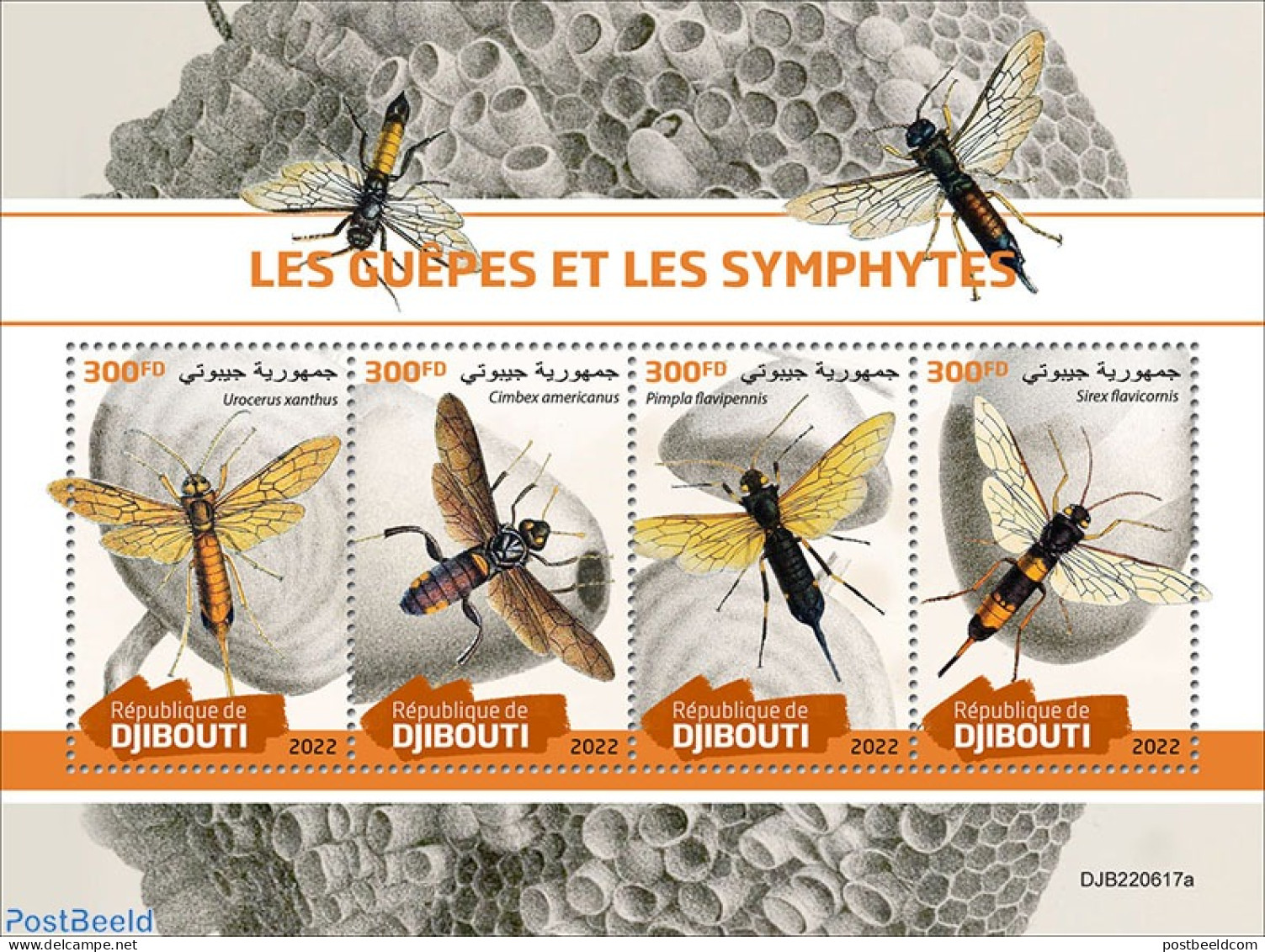 Djibouti 2022 Wasps And Sawflies, Mint NH, Nature - Insects - Dschibuti (1977-...)