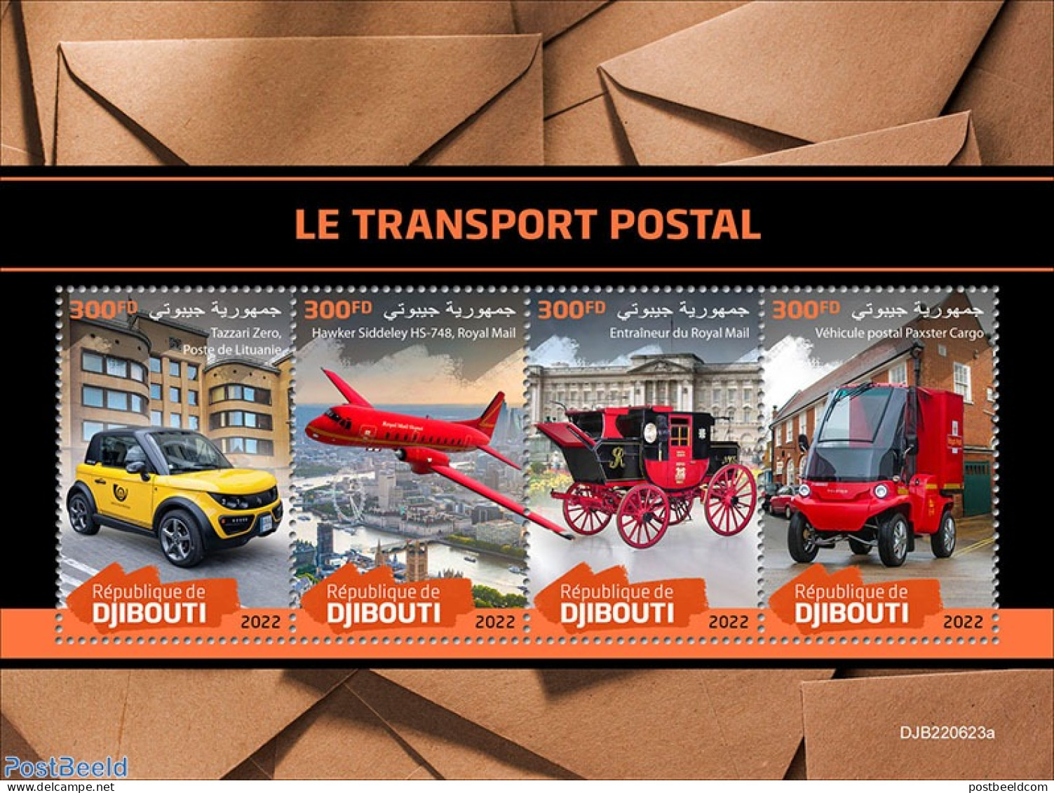 Djibouti 2022 Postal Transport, Mint NH, Transport - Automobiles - Aircraft & Aviation - Cars