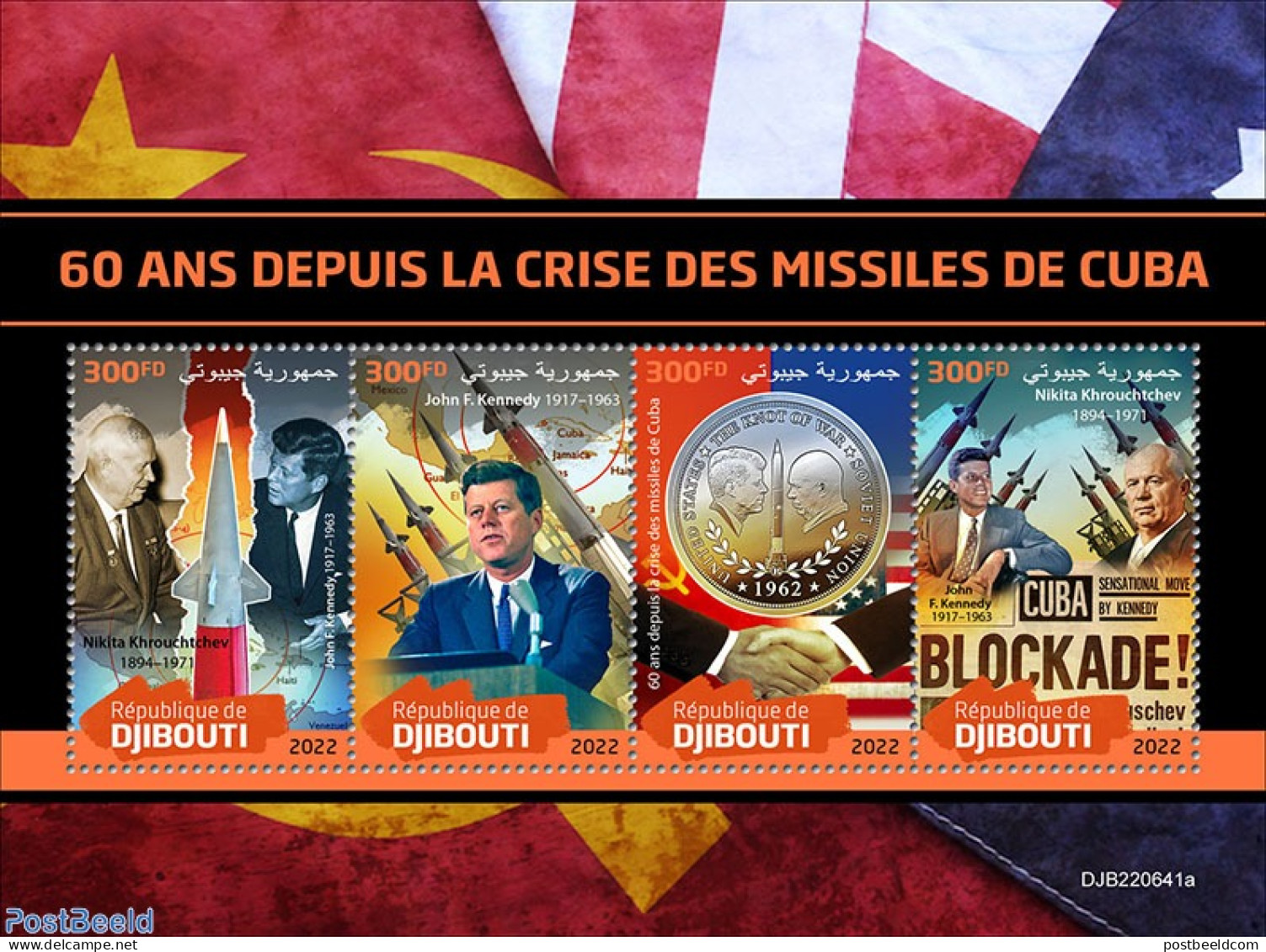 Djibouti 2022 60 Years Since The Cuban Missile Crisis, Mint NH, History - American Presidents - Militarism - Politicians - Militaria