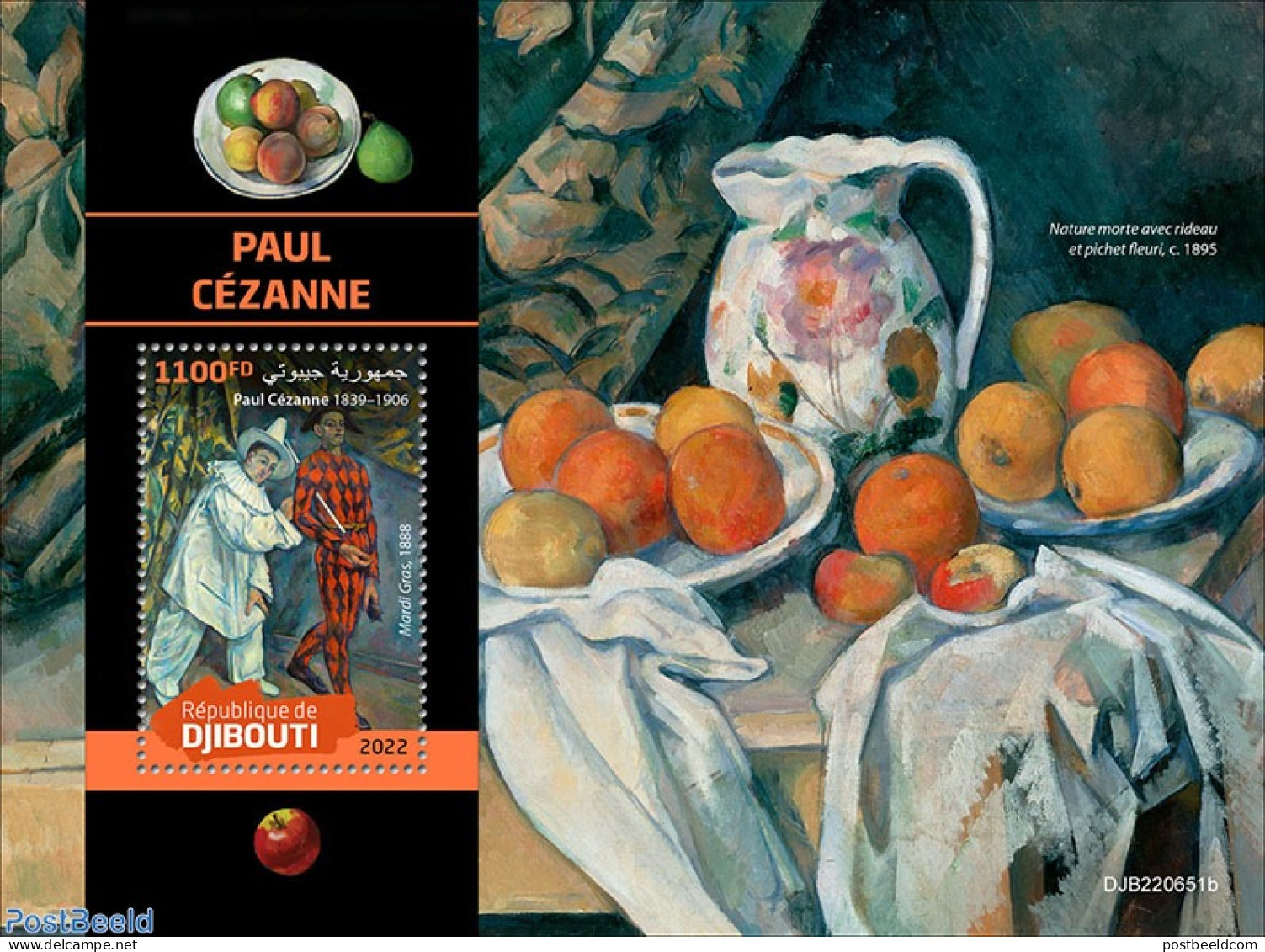 Djibouti 2022 Paul Cezanne, Mint NH, Art - Paintings - Djibouti (1977-...)