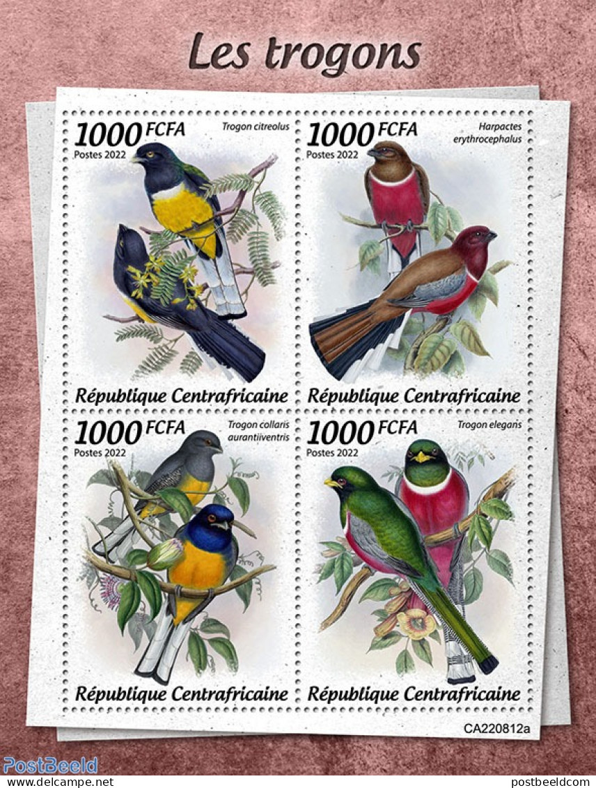 Central Africa 2022 Trogons, Mint NH, Nature - Birds - Centrafricaine (République)