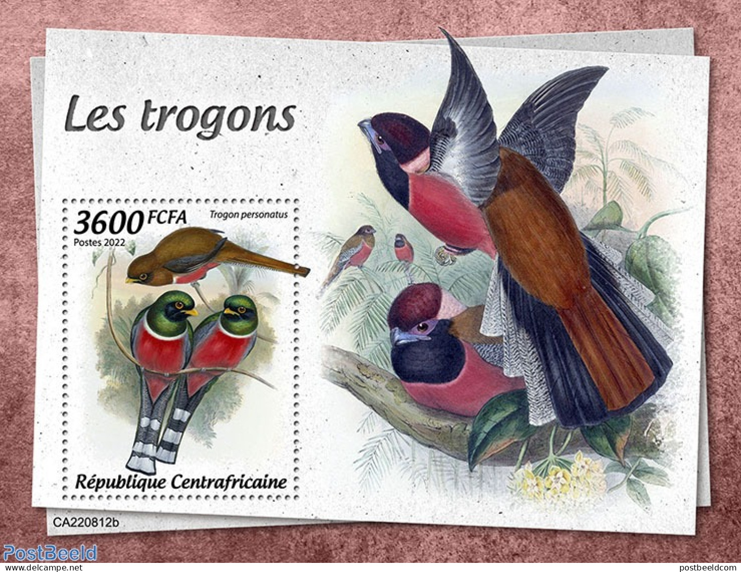 Central Africa 2022 Trogons, Mint NH, Nature - Birds - Centrafricaine (République)