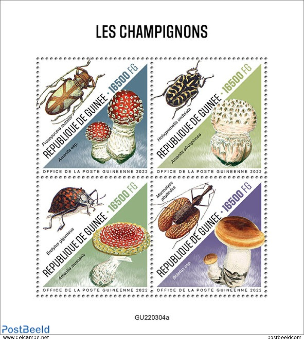 Guinea, Republic 2022 Mushrooms, Mint NH, Nature - Insects - Mushrooms - Mushrooms