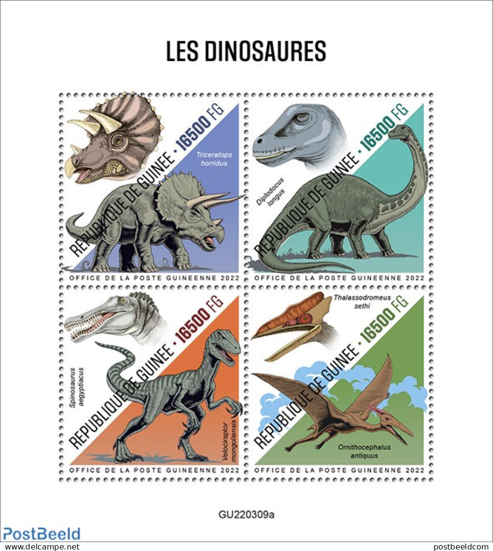 Guinea, Republic 2022 Dinosaurs, Mint NH, Nature - Prehistoric Animals - Prehistorics