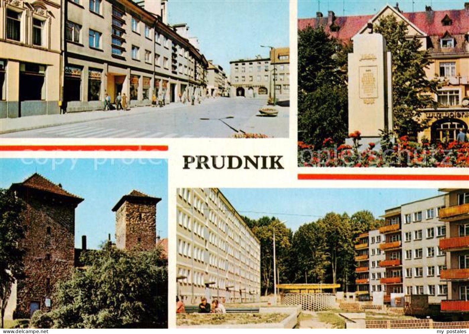 73792856 Prudnik Neustadt OS PL Rynek Pomnik Wdziecznosci Baszty Murow Miejskich - Pologne