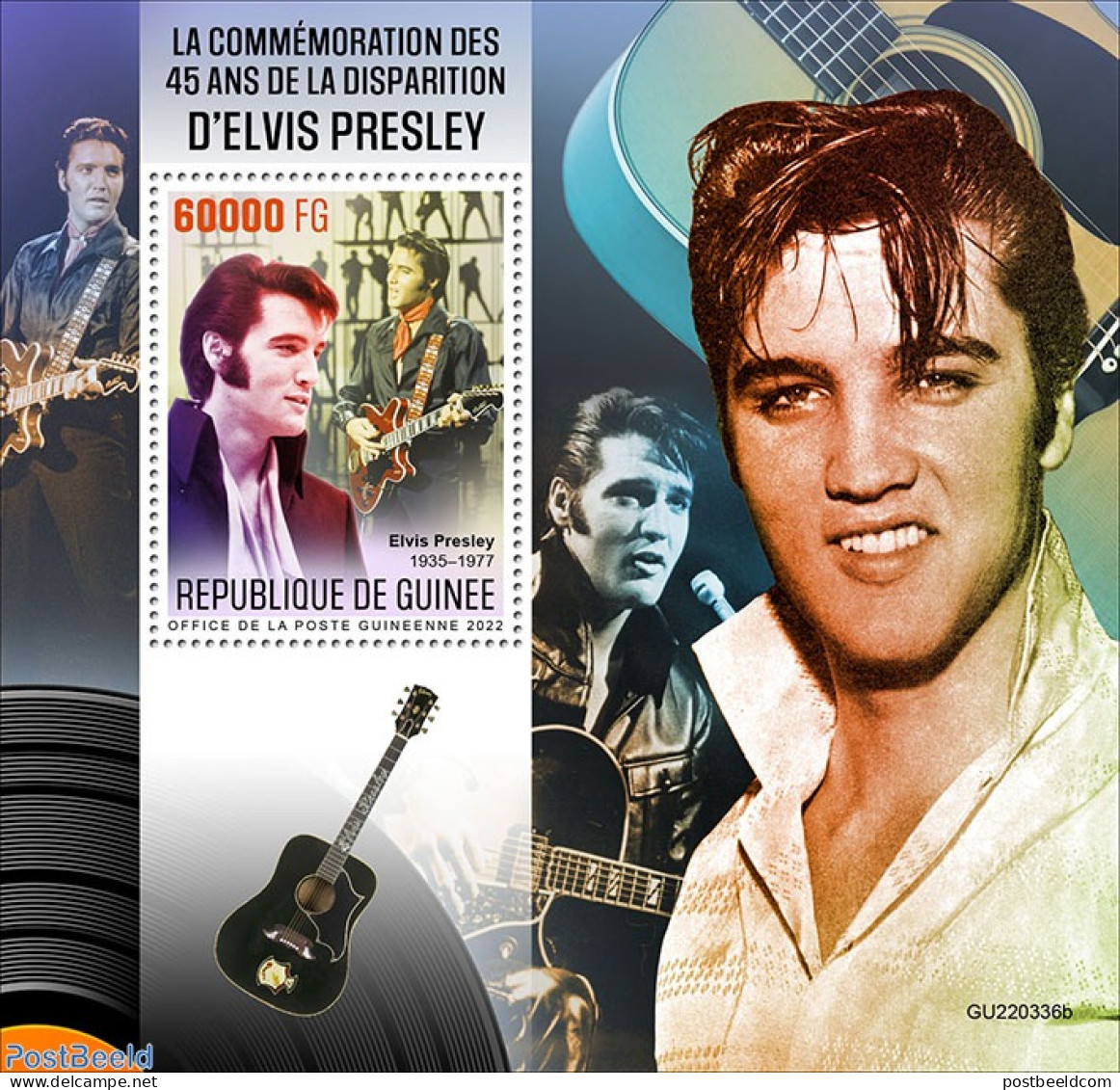 Guinea, Republic 2022 45th Memorial Anniversary Of Elvis Presley, Mint NH, Performance Art - Elvis Presley - Music - M.. - Elvis Presley