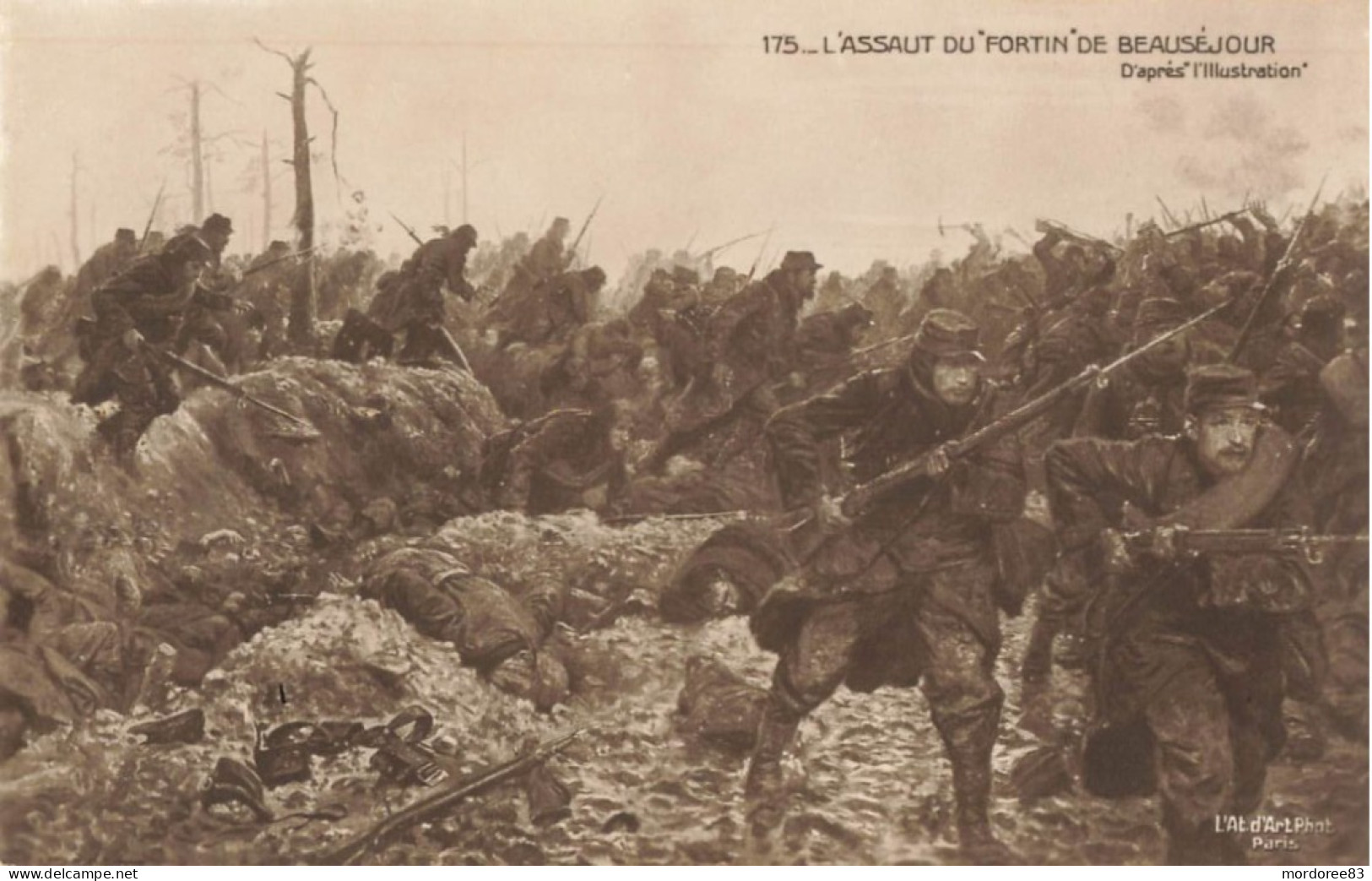 51 / CPA / MARNE / BEAUSEJOUR / L'assaut Du Fortin Guerre 14-18 - War 1914-18