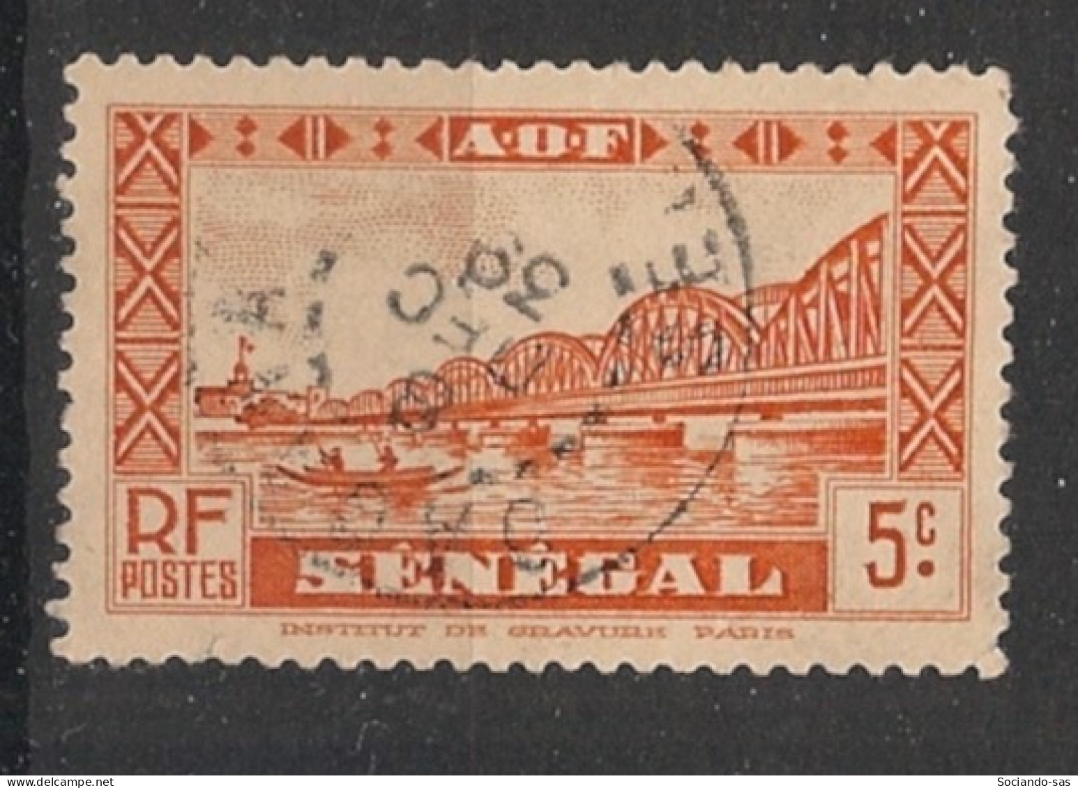 SENEGAL - 1935 - N°YT. 117 - Pont Faidherbe 5c Vermillon - Oblitéré / Used - Gebraucht