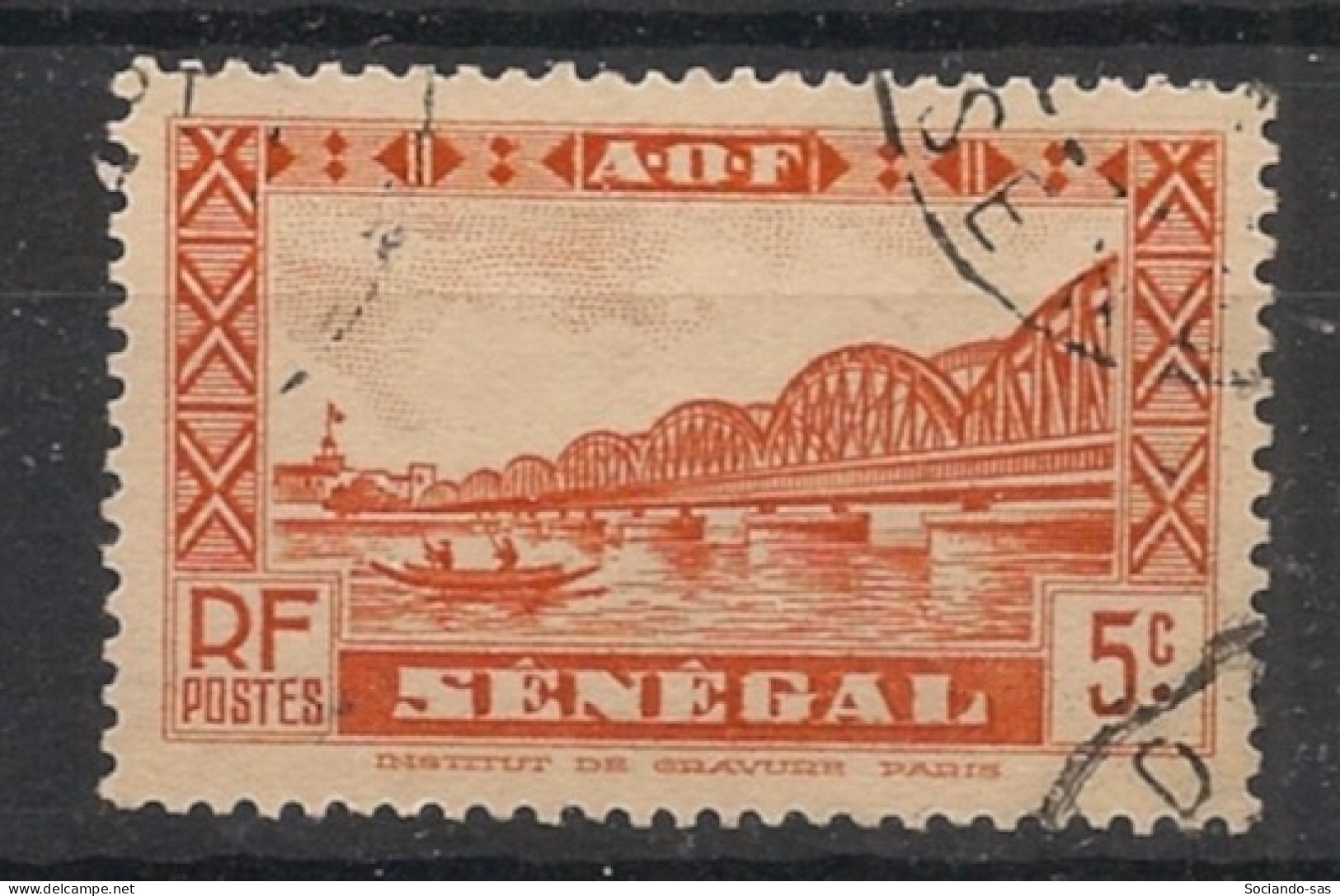 SENEGAL - 1935 - N°YT. 117 - Pont Faidherbe 5c Vermillon - Oblitéré / Used - Oblitérés