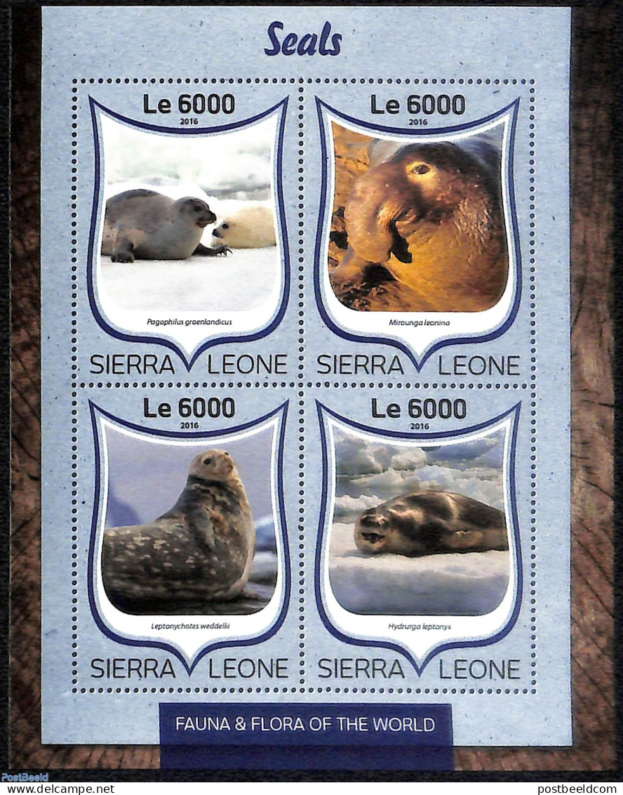 Sierra Leone 2016 Seals, Mint NH, Nature - Sea Mammals - Otros & Sin Clasificación