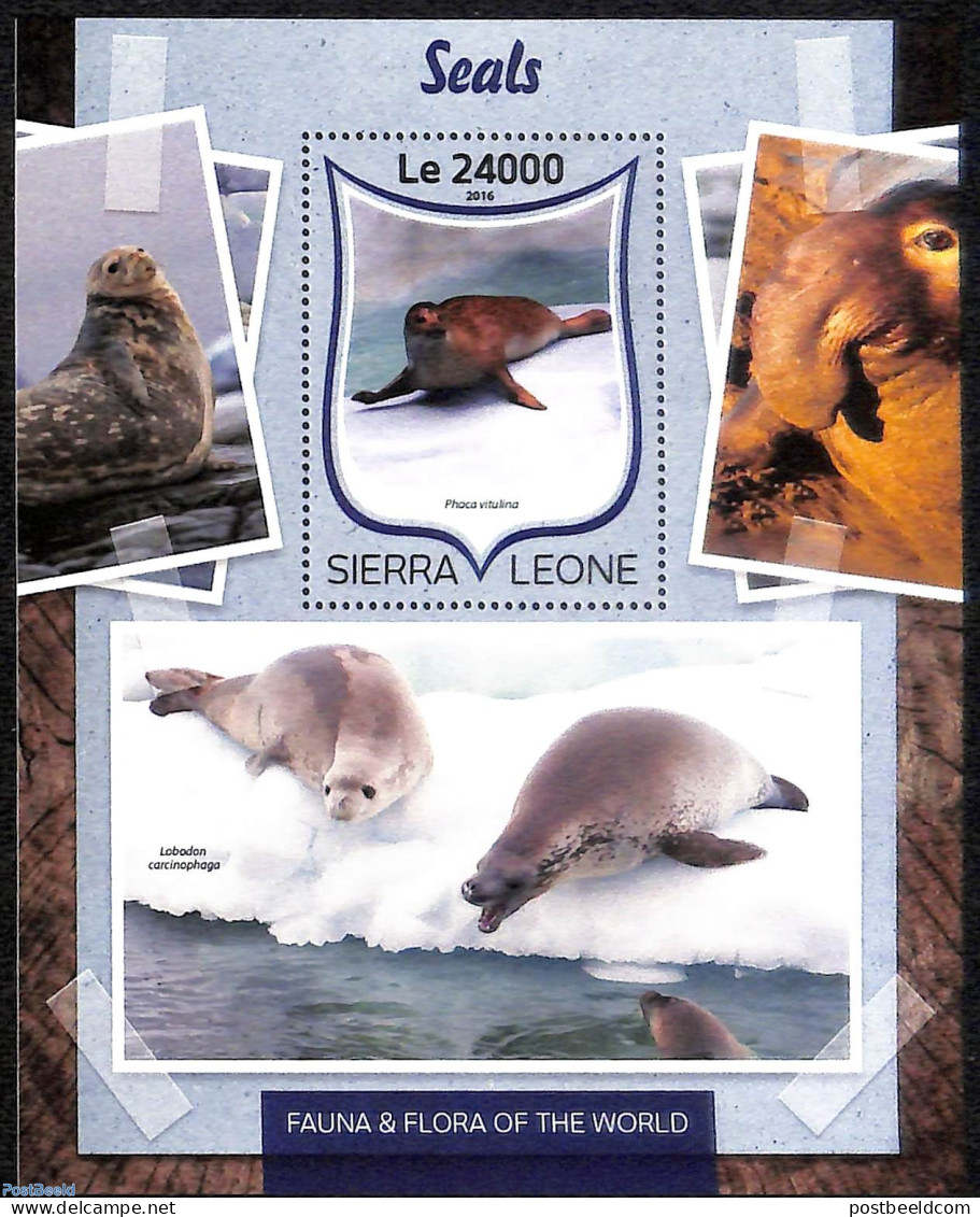 Sierra Leone 2016 Seals, Mint NH, Nature - Sea Mammals - Otros & Sin Clasificación