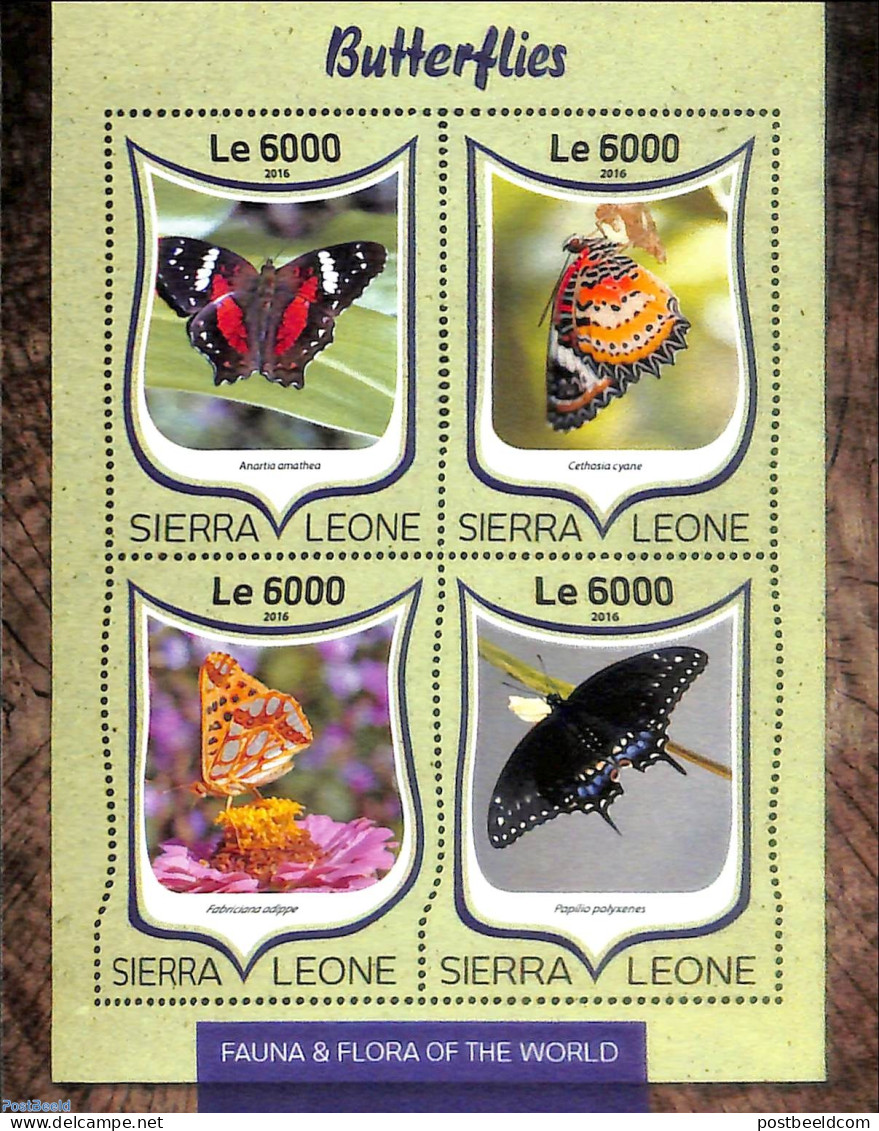 Sierra Leone 2016 Butterflies, Mint NH, Nature - Butterflies - Otros & Sin Clasificación