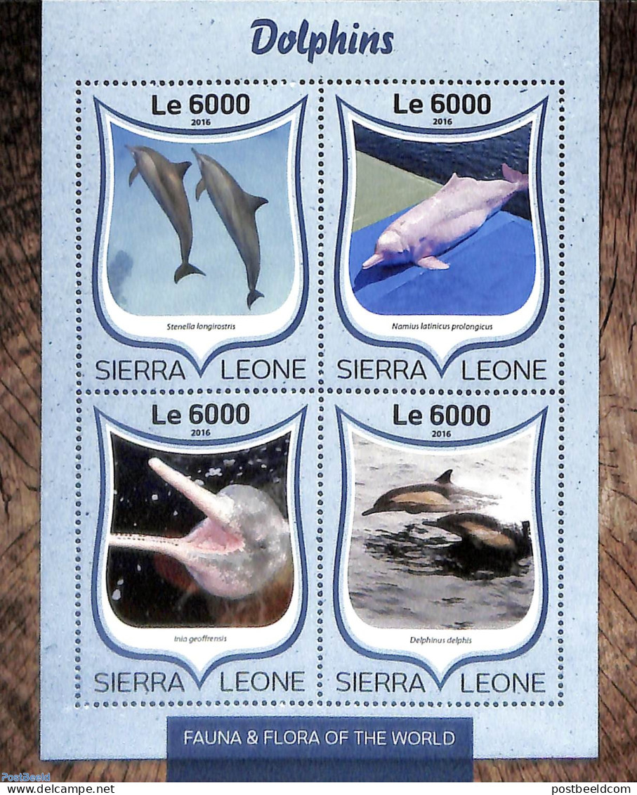 Sierra Leone 2016 Dolphins, Mint NH, Nature - Sea Mammals - Otros & Sin Clasificación