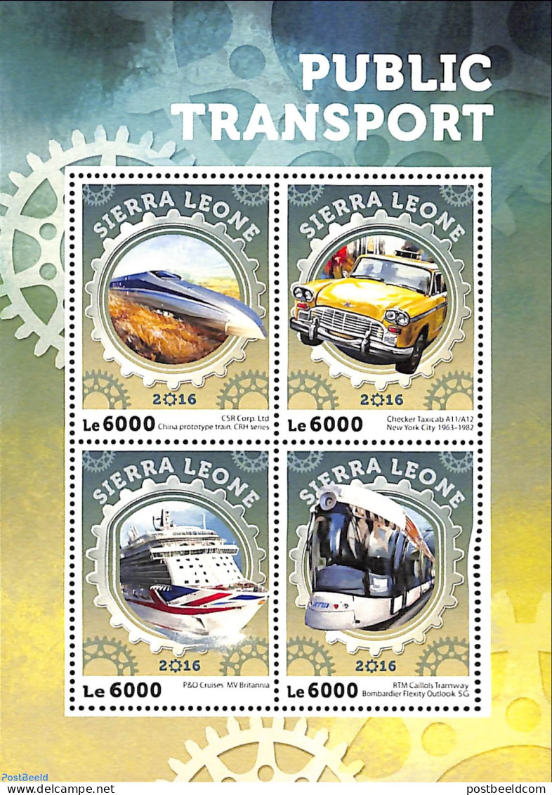 Sierra Leone 2016 Public Transport, Mint NH, Transport - Automobiles - Railways - Ships And Boats - Automobili
