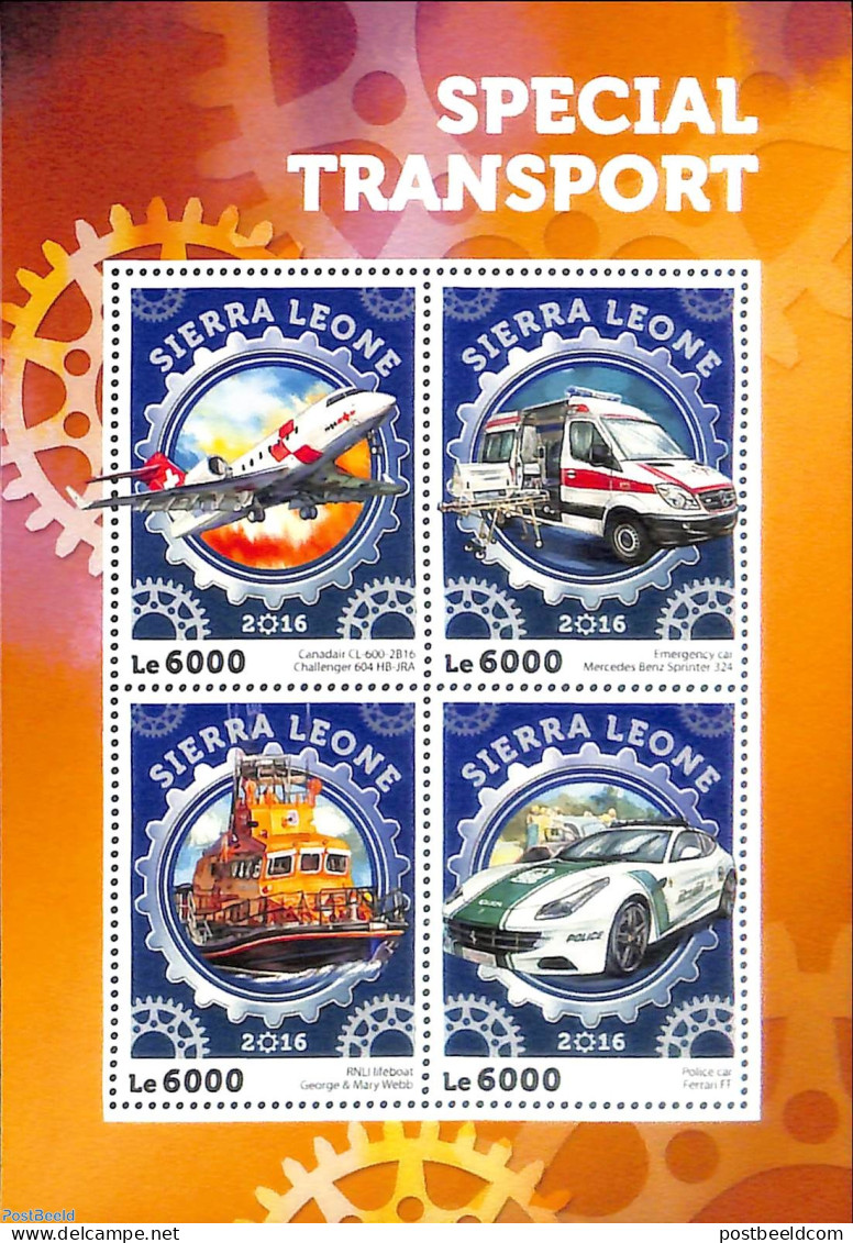 Sierra Leone 2016 Special Transport , Mint NH, Transport - Automobiles - Aircraft & Aviation - Ships And Boats - Auto's