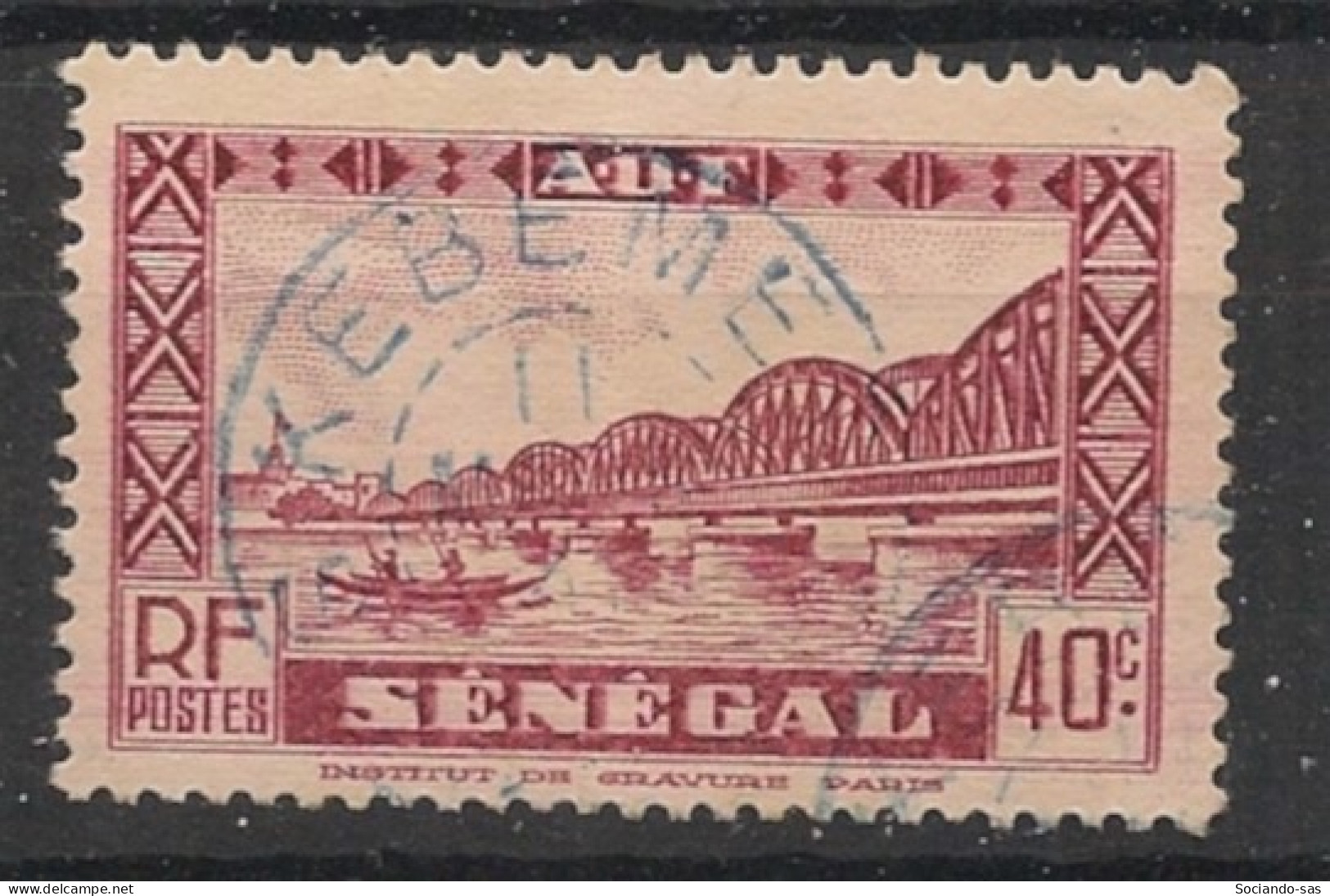 SENEGAL - 1935 - N°YT. 123 - Pont Faidherbe 40c Brun Carminé - Oblitéré / Used - Oblitérés