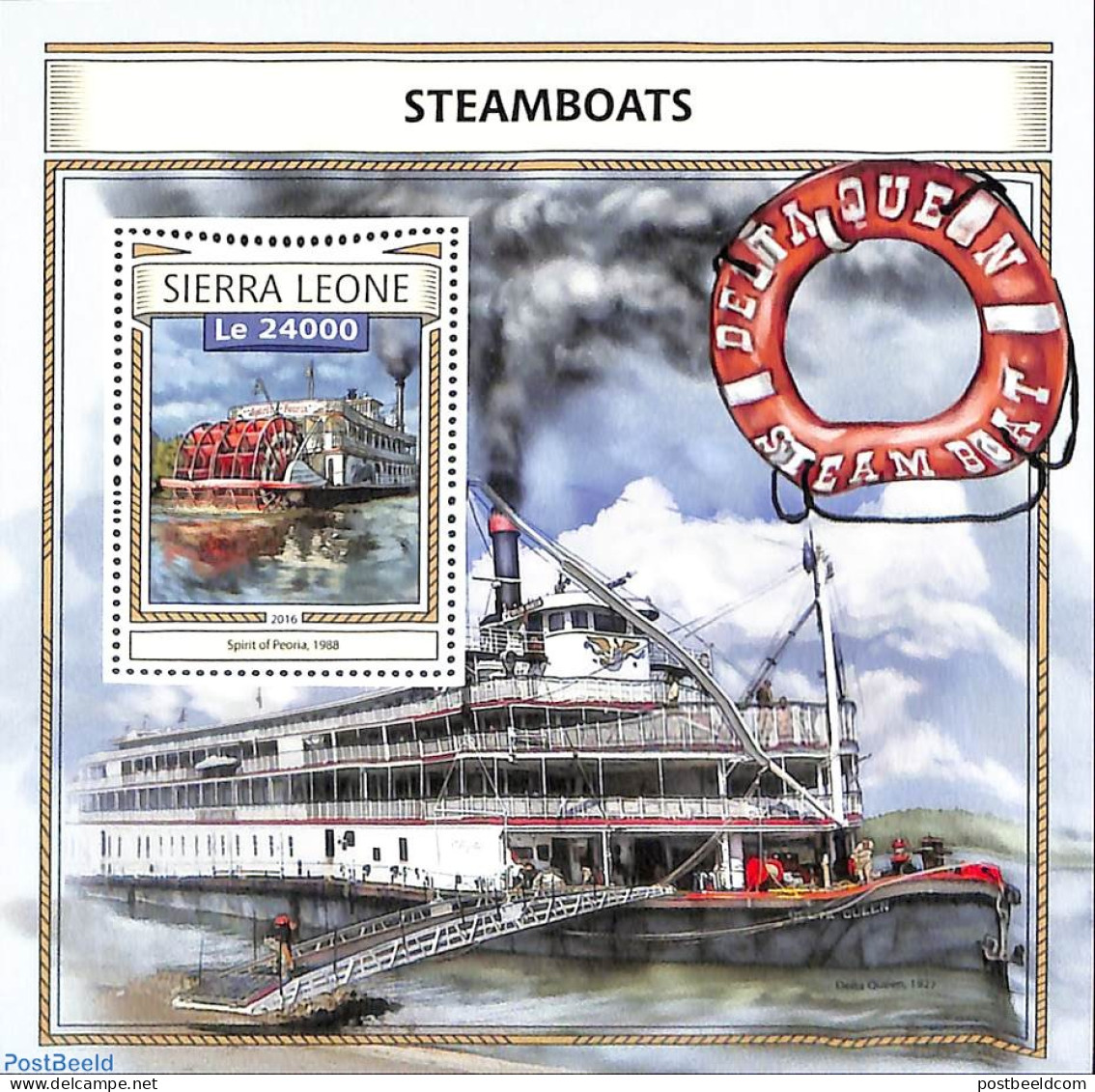 Sierra Leone 2016 Steamboats, Mint NH, Transport - Ships And Boats - Schiffe