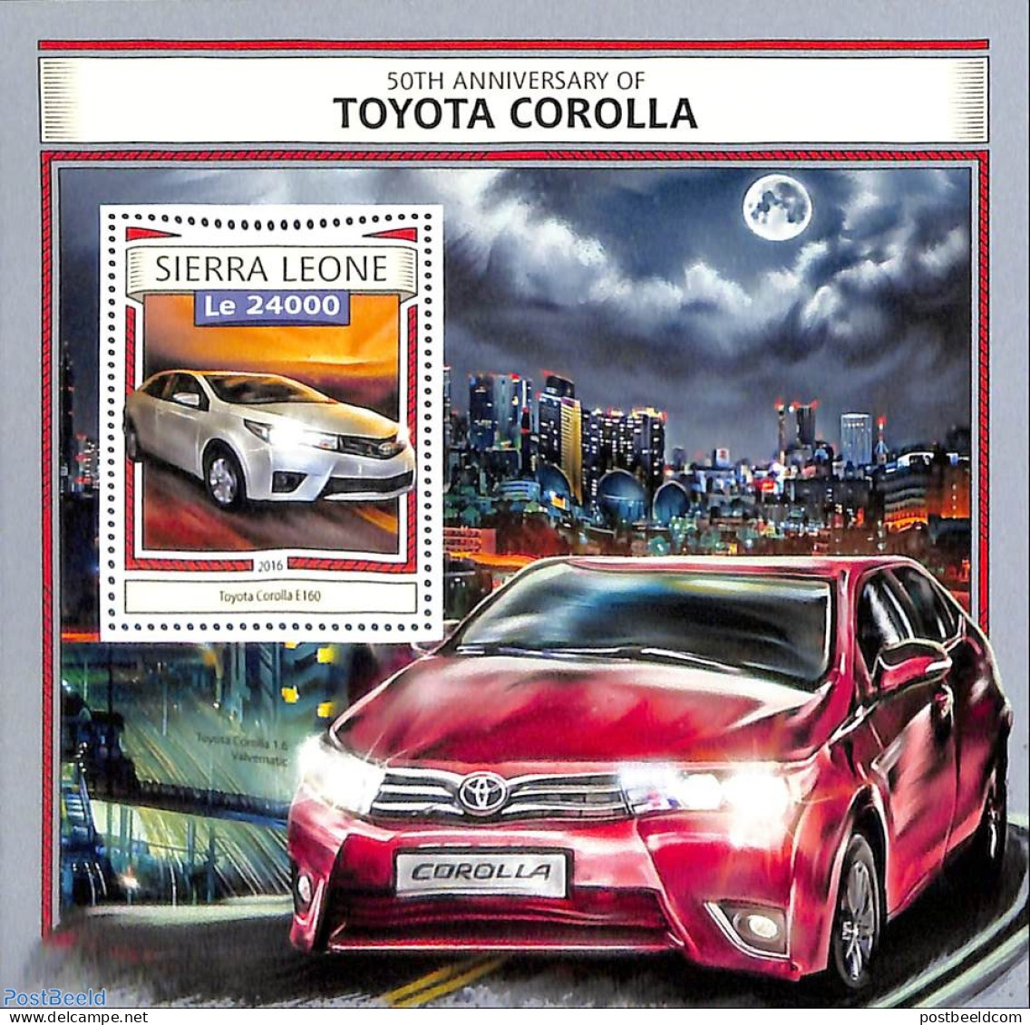 Sierra Leone 2016 50th Anniversary Of Toyota Corolla, Mint NH, Transport - Automat Stamps - Machine Labels [ATM]